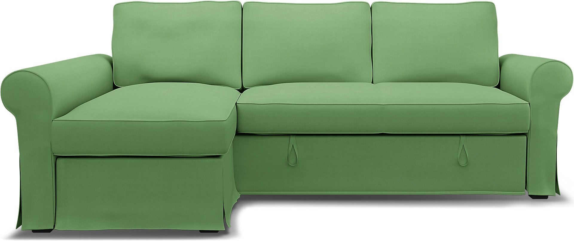 IKEA - Backabro Sofabed with Chaise Cover, Apple Green, Linen - Bemz