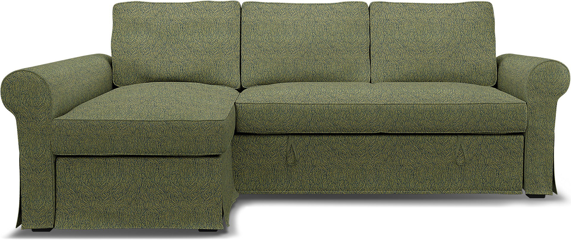 Bemz IKEA - Hoes voor slaapbank Backabro met chaise longue, Green, DE NATURES’ PALETTE COLLECTION VAN 