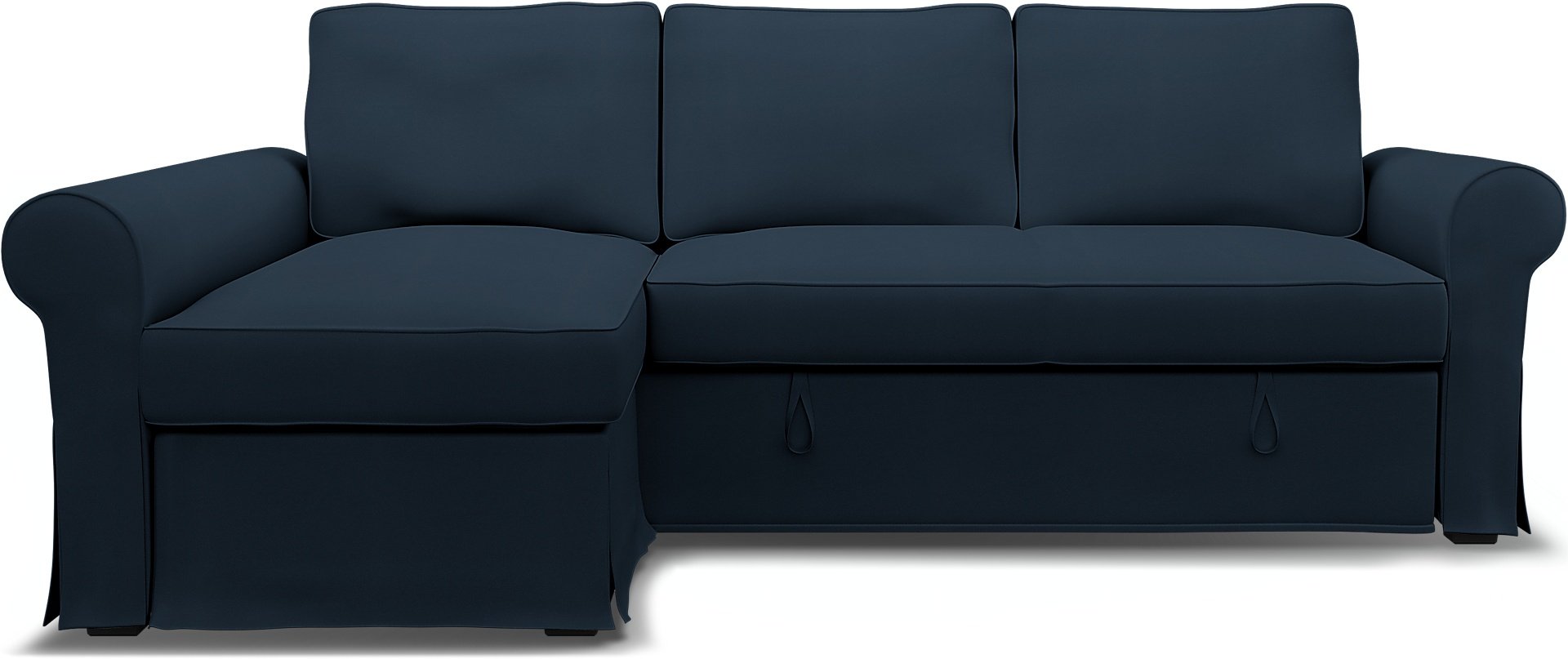 IKEA - Backabro Sofabed with Chaise Cover, Navy Blue, Cotton - Bemz