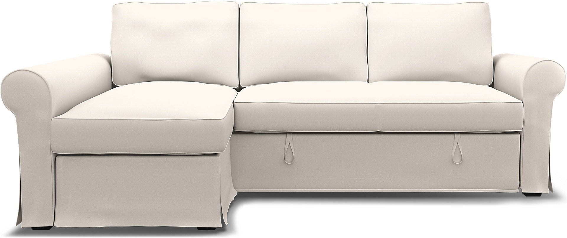 IKEA - Backabro Sofabed with Chaise Cover, Soft White, Cotton - Bemz