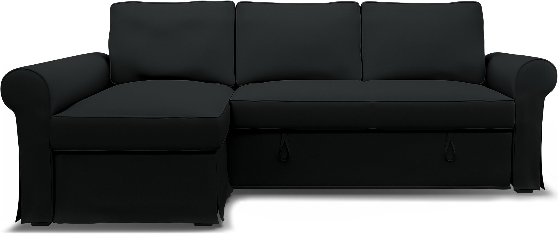 IKEA - Backabro Sofabed with Chaise Cover, Jet Black, Cotton - Bemz