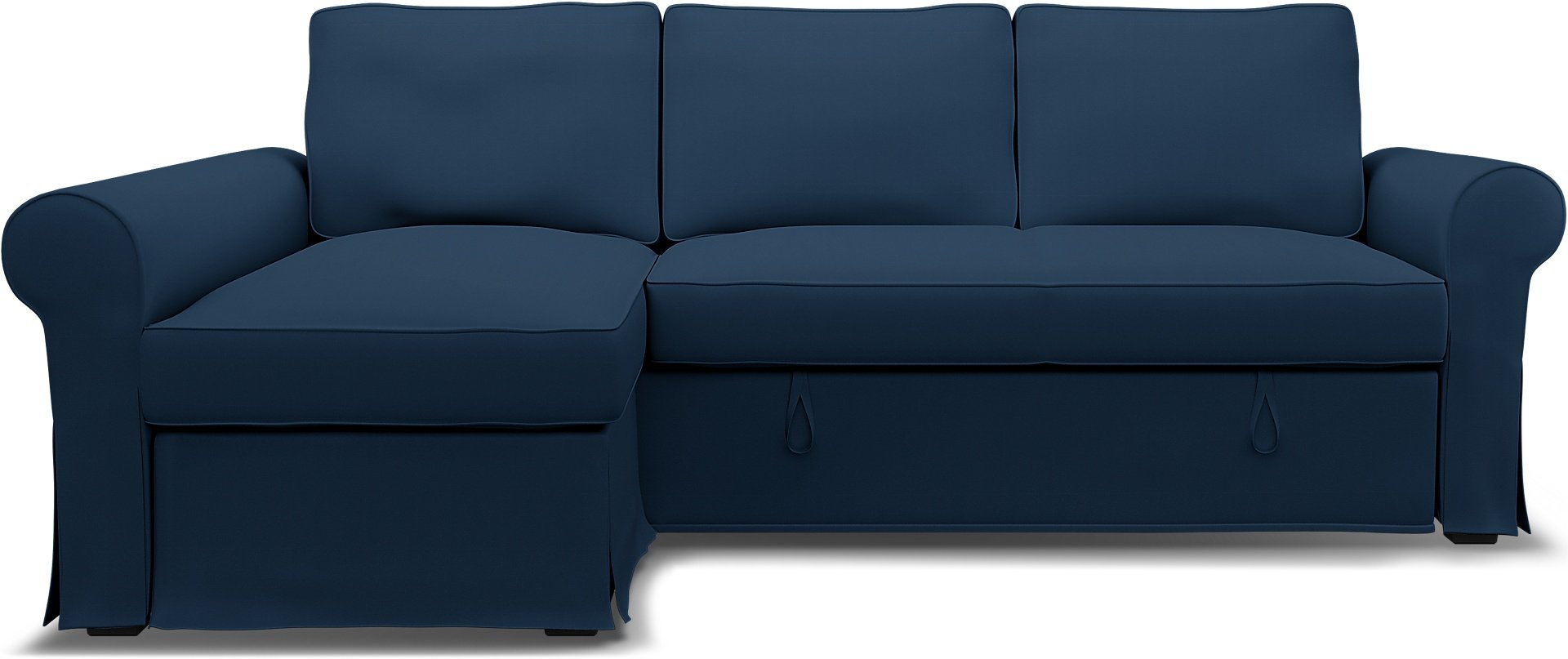IKEA - Överdrag till Backabro bäddsoffa med schäslong, Deep Navy Blue, Bomull - Bemz