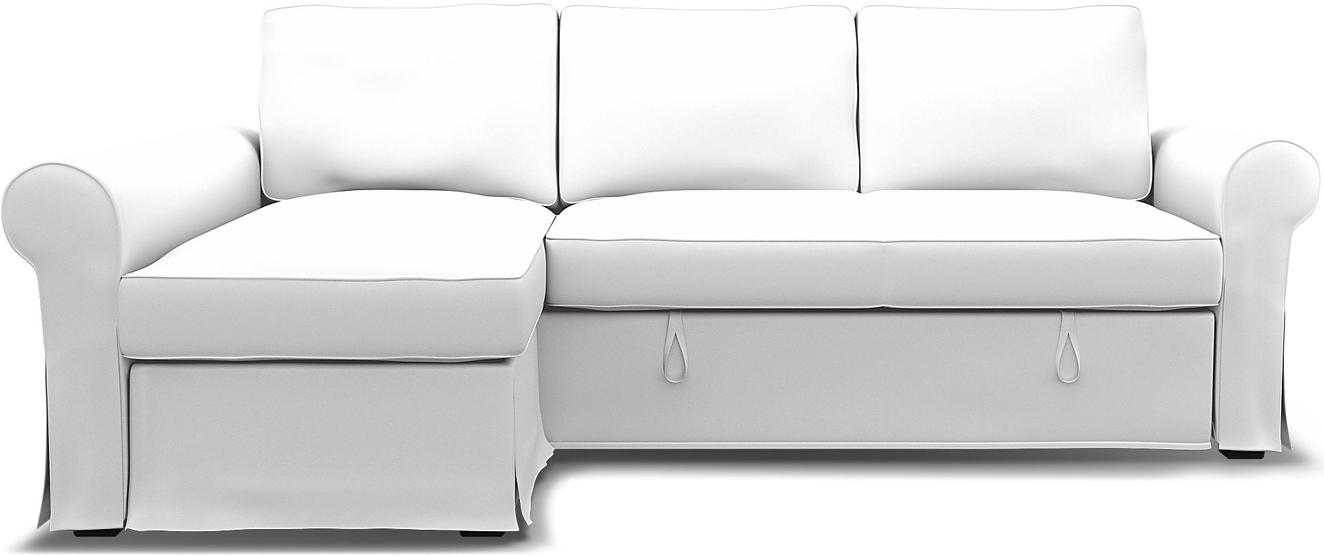 IKEA - Backabro Sofabed with Chaise Cover, Absolute White, Cotton - Bemz