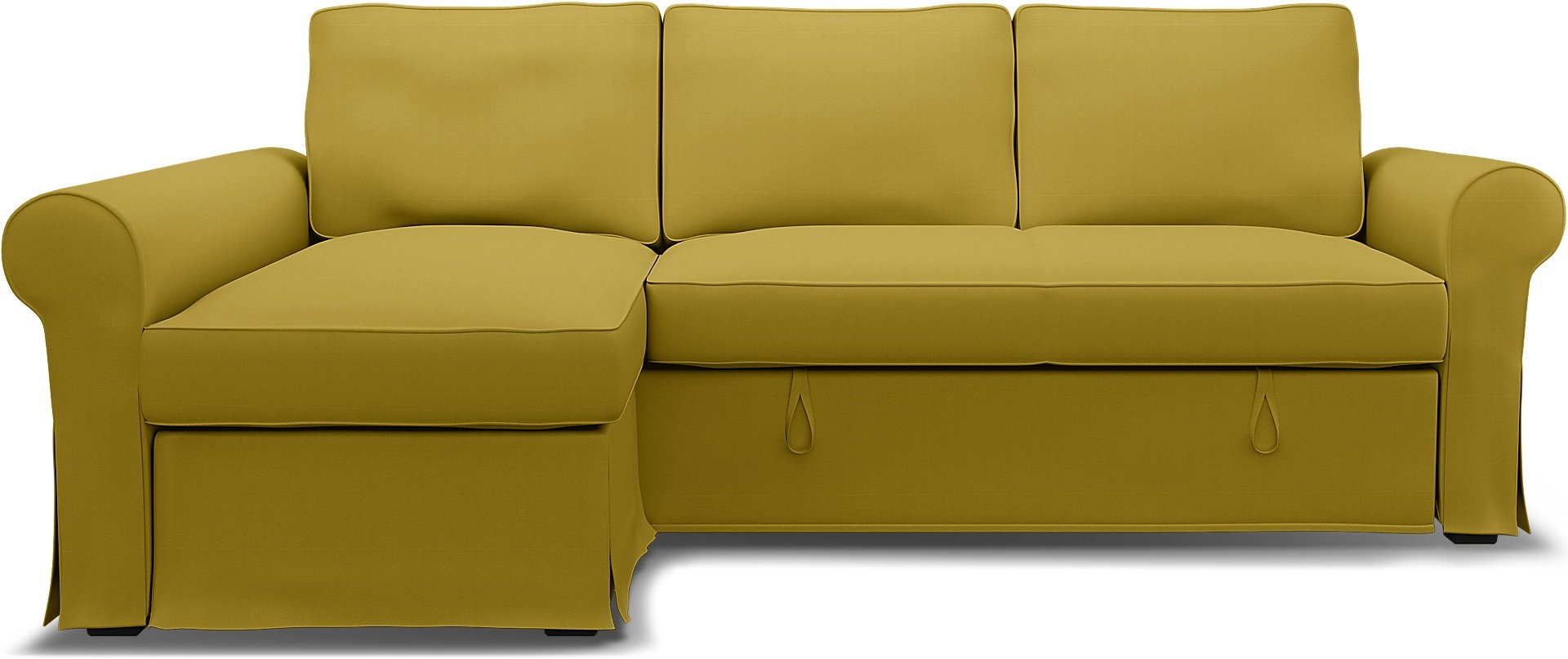 IKEA - Backabro Sofabed with Chaise Cover, Olive Oil, Cotton - Bemz