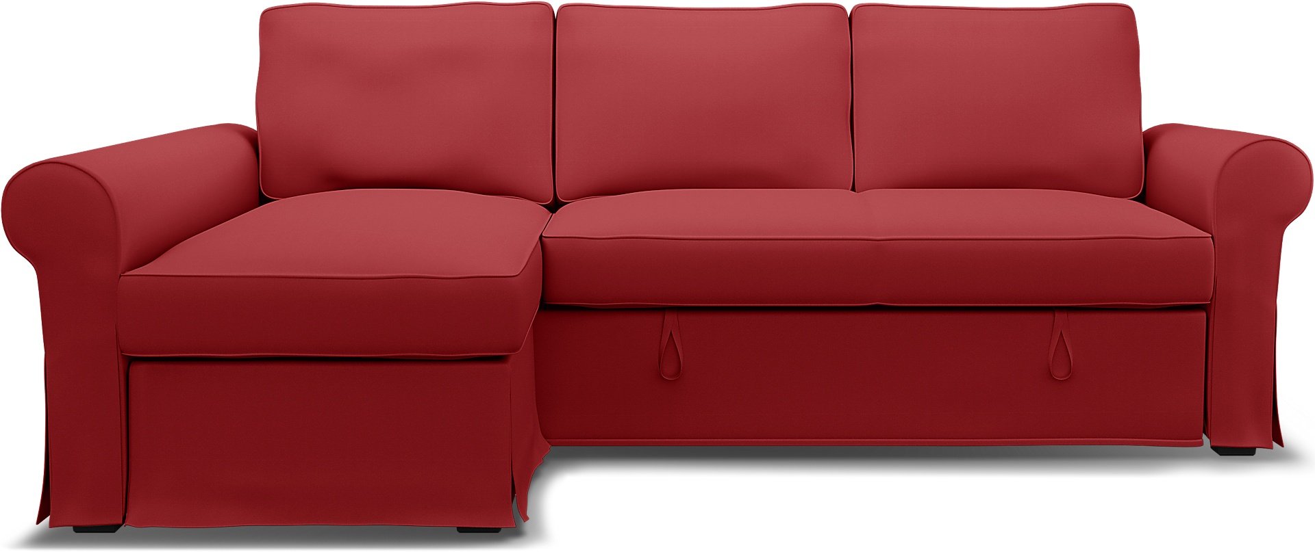 IKEA - Backabro Sofabed with Chaise Cover, Scarlet Red, Cotton - Bemz