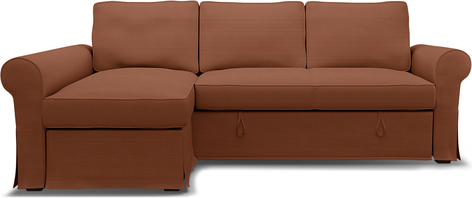 IKEA - Överdrag till Backabro bäddsoffa med schäslong, Rustic Rouge, Manchester - Bemz