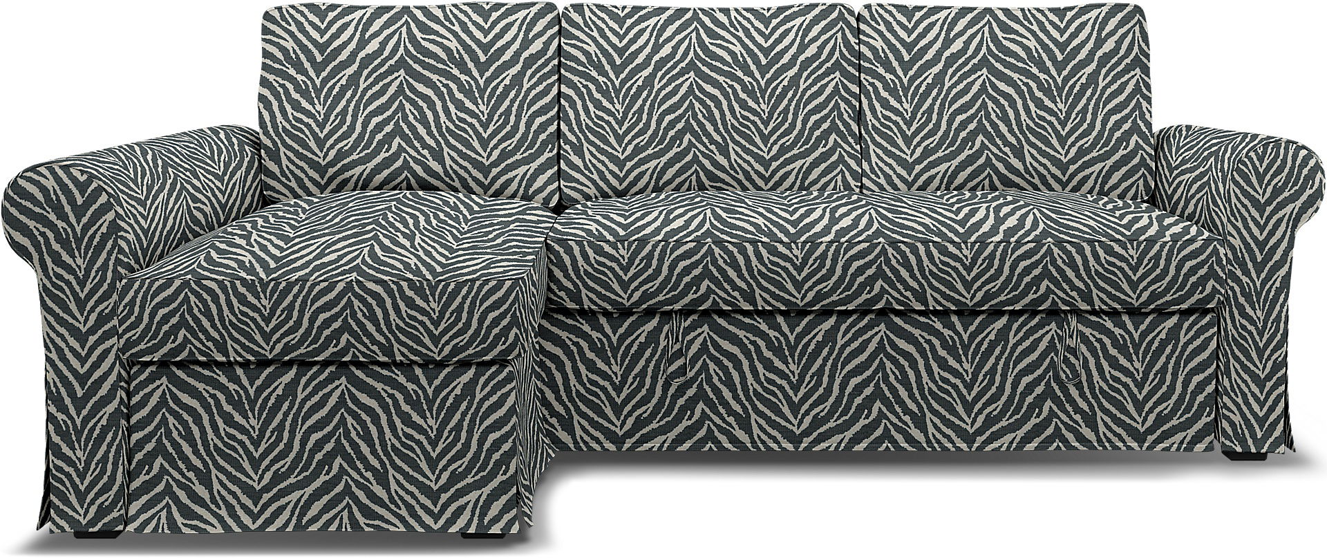 Bemz IKEA - Hoes voor slaapbank Backabro met chaise longue, Black/White, DE NATURES’ PALETTE COLLECTION VAN 