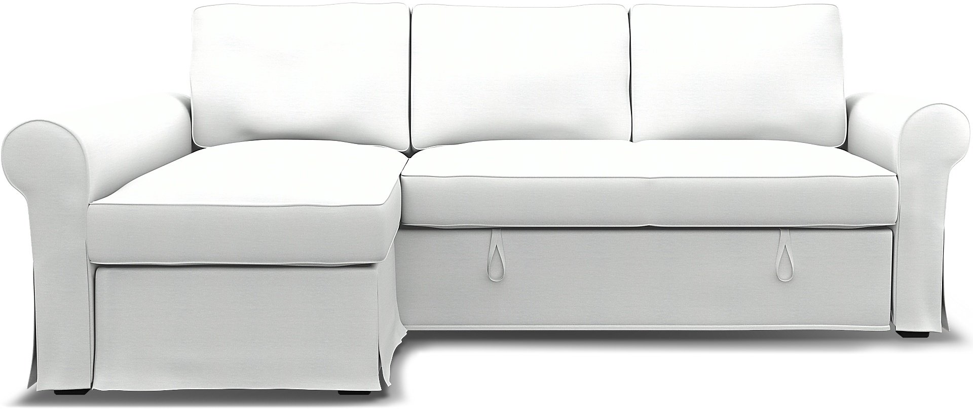 IKEA - Backabro Sofabed with Chaise Cover, White, Linen - Bemz
