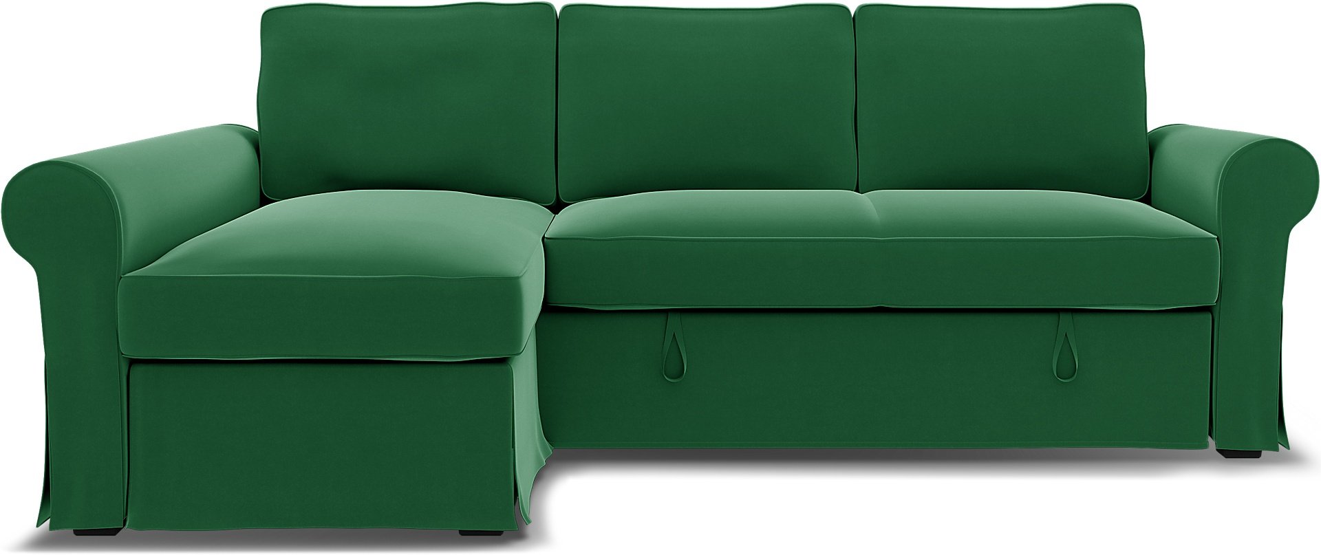 IKEA - Överdrag till Backabro bäddsoffa med schäslong, Abundant Green, Sammet - Bemz