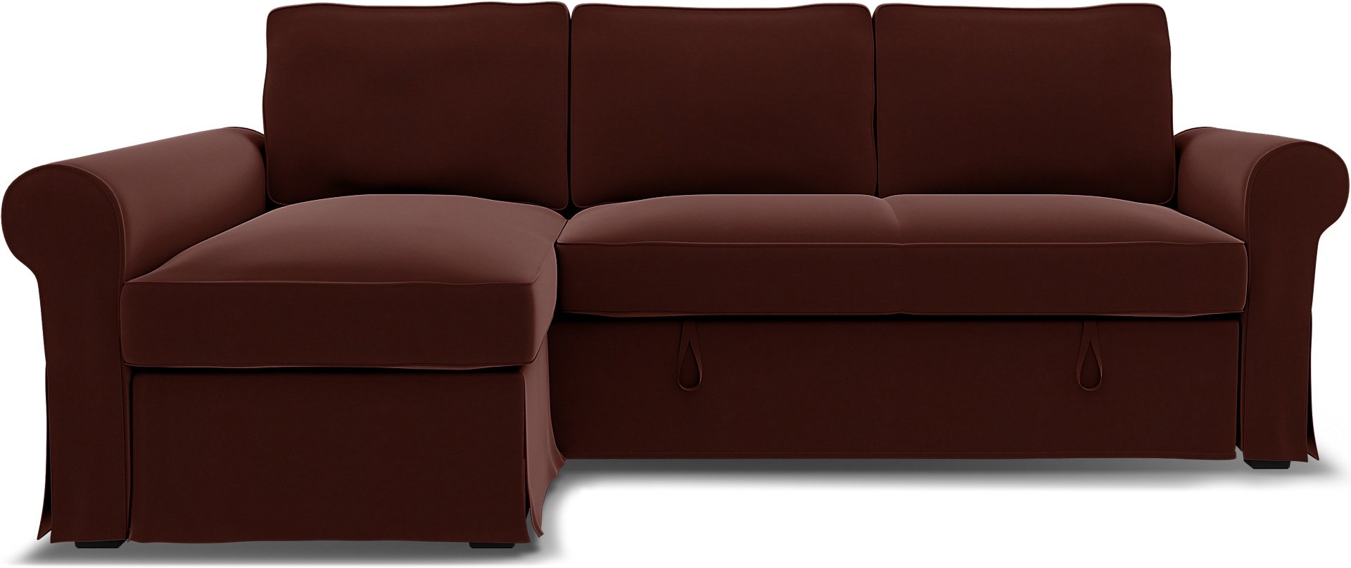 IKEA - Backabro Sofabed with Chaise Cover, Ground Coffee, Velvet - Bemz