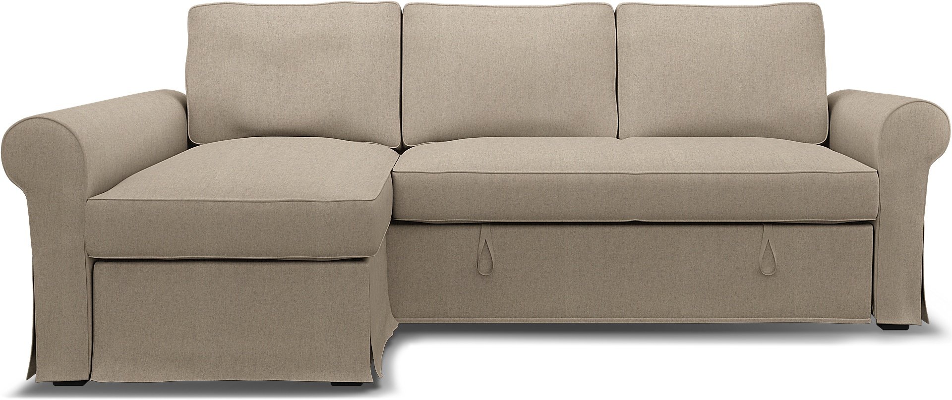 IKEA - Backabro Sofabed with Chaise Cover, Birch, Wool - Bemz