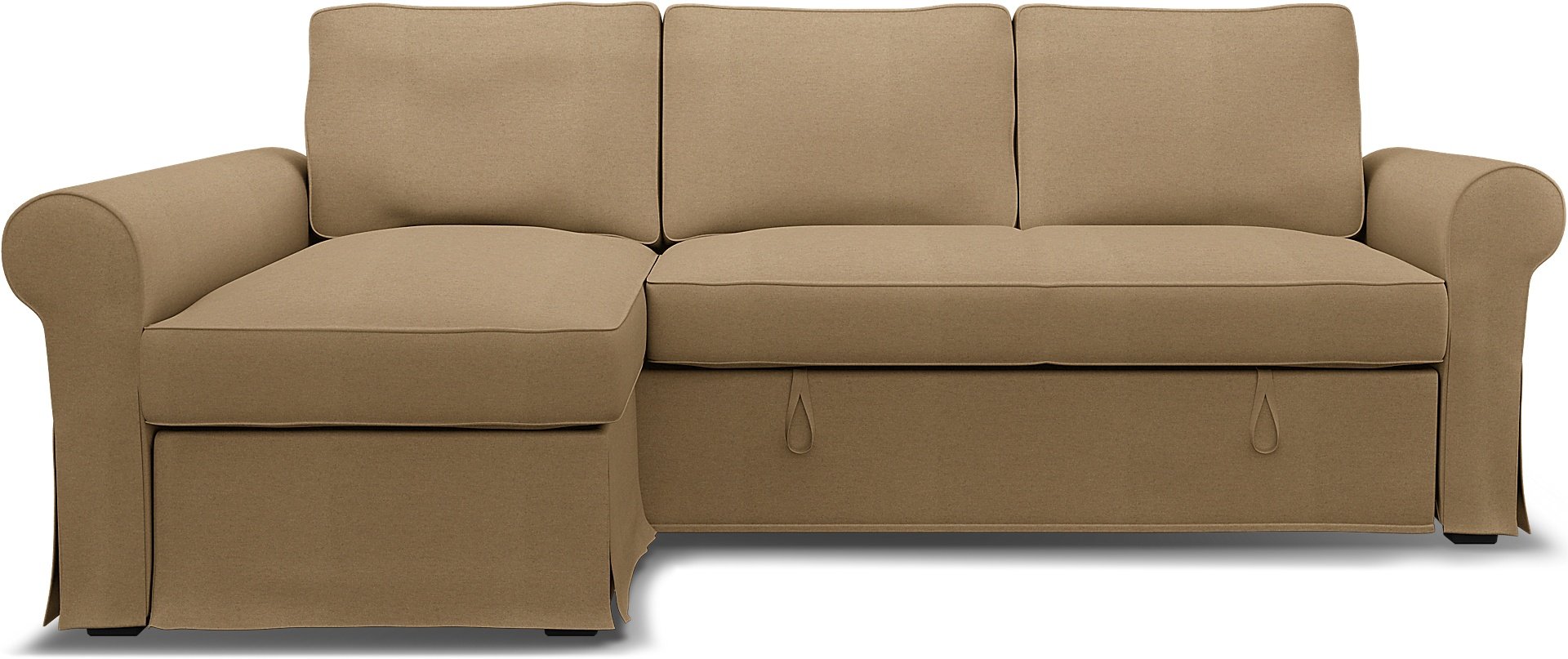 IKEA - Backabro Sofabed with Chaise Cover, Sand, Wool - Bemz