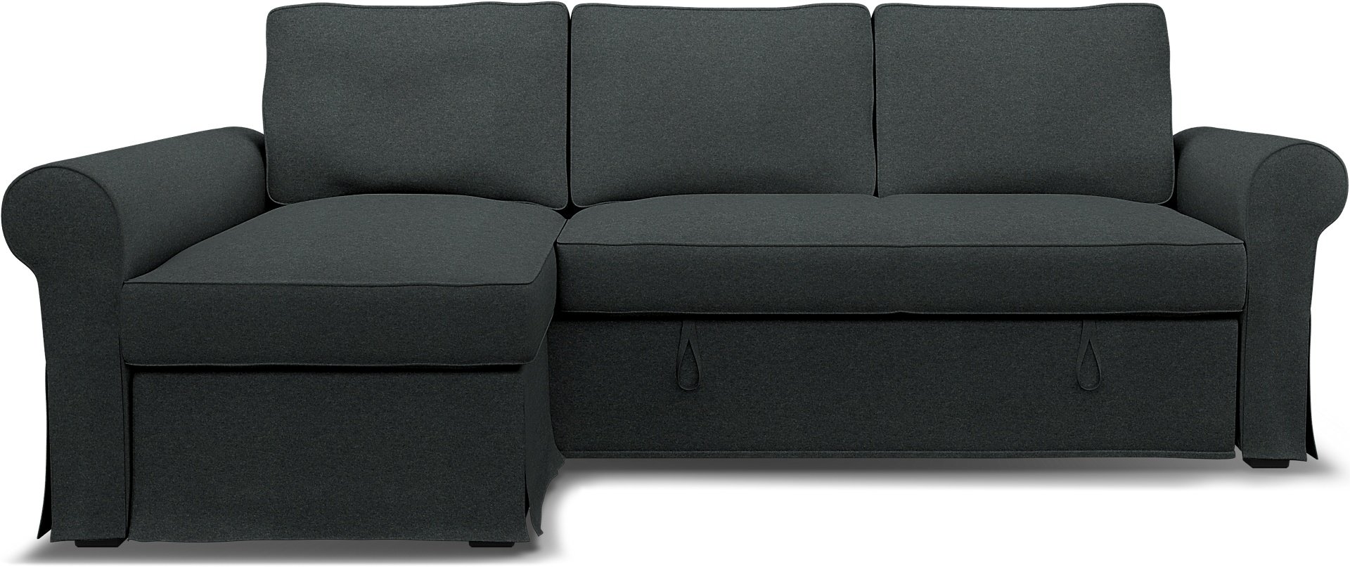 IKEA - Backabro Sofabed with Chaise Cover, Stone, Wool - Bemz