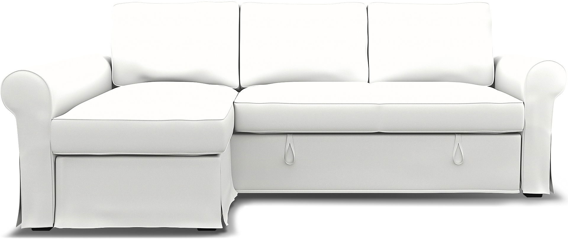 IKEA - Backabro Sofabed with Chaise Cover, Absolute White, Linen - Bemz