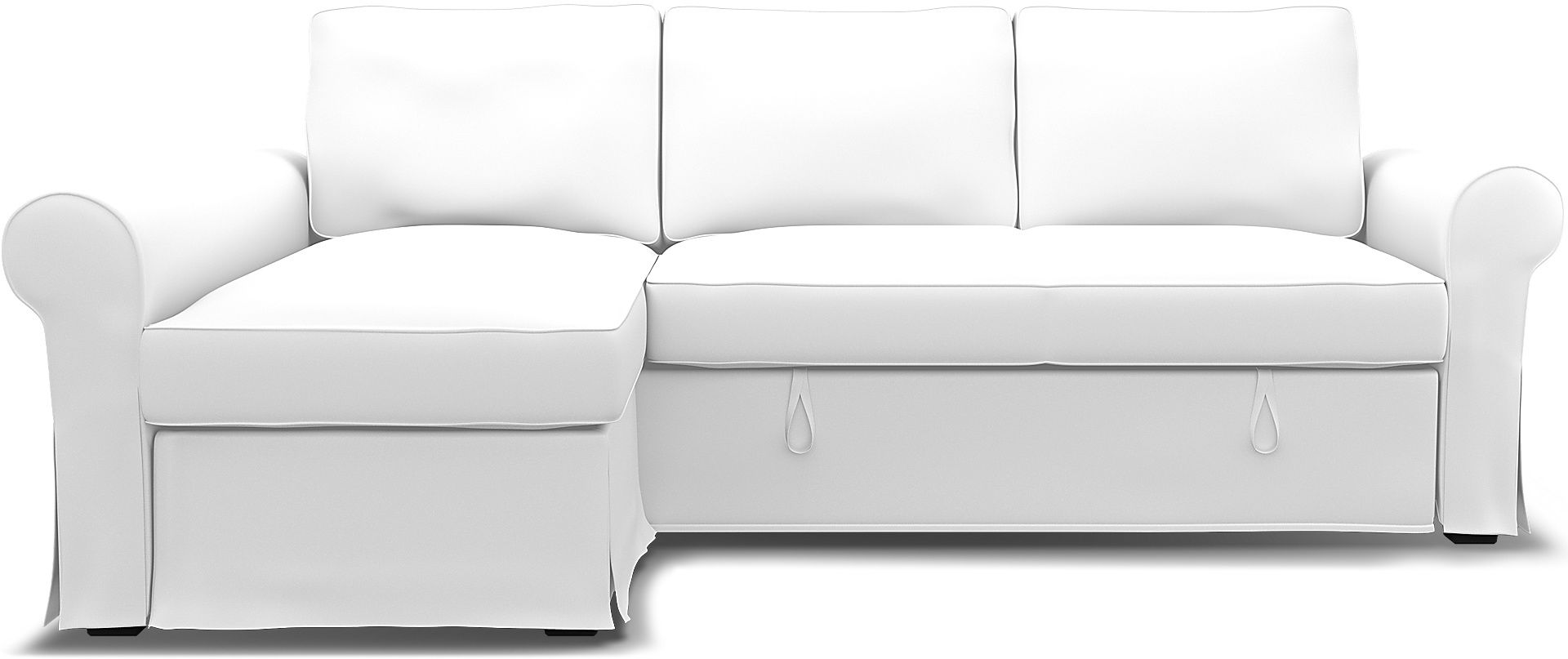 IKEA - Överdrag till Backabro bäddsoffa med schäslong, Absolute White, Linne - Bemz