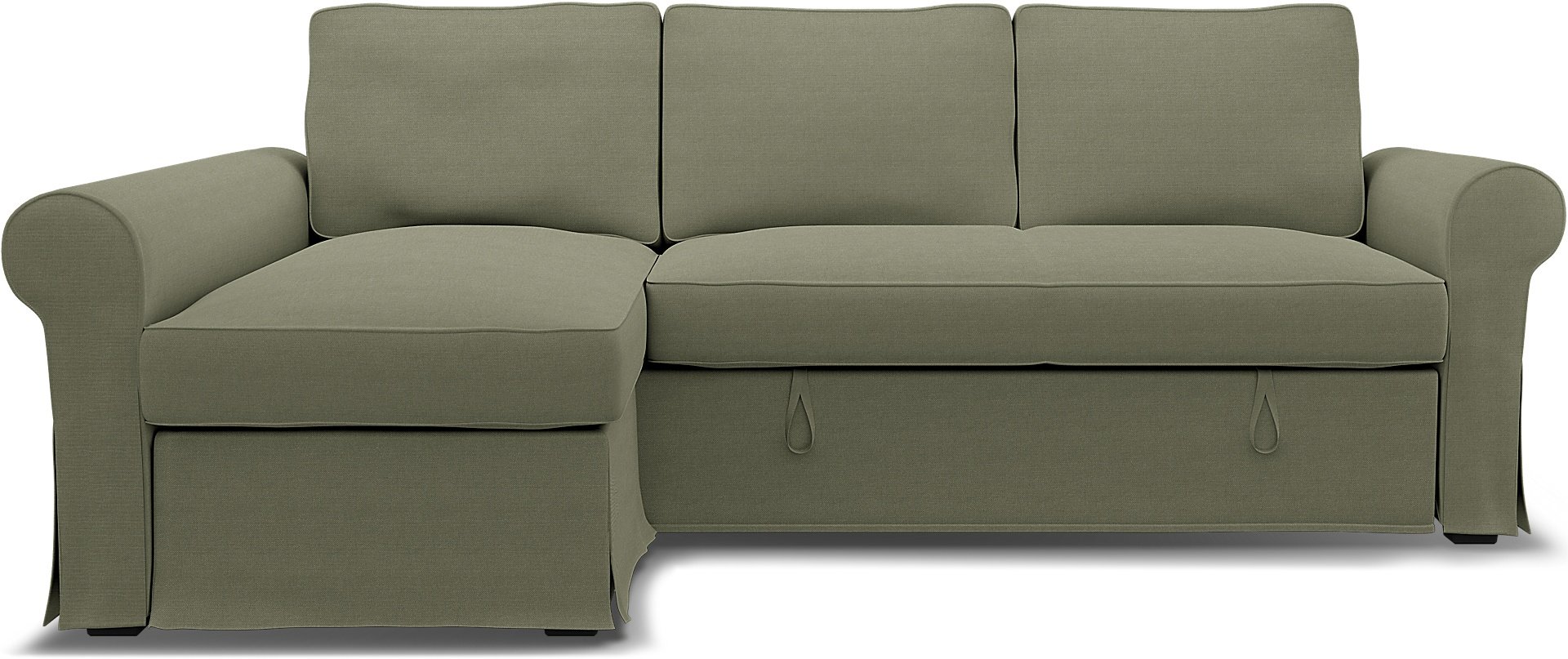 IKEA - Backabro Sofabed with Chaise Cover, Sage, Linen - Bemz