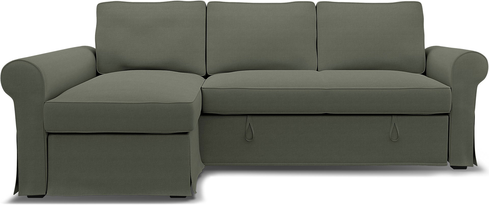 IKEA - Backabro Sofabed with Chaise Cover, Rosemary, Linen - Bemz