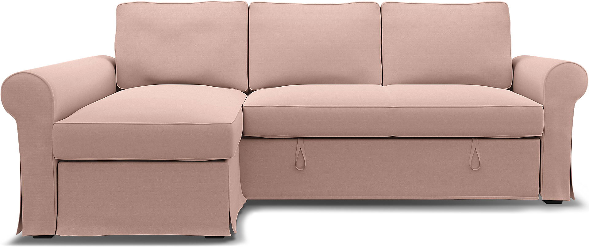 IKEA - Backabro Sofabed with Chaise Cover, Blush, Linen - Bemz