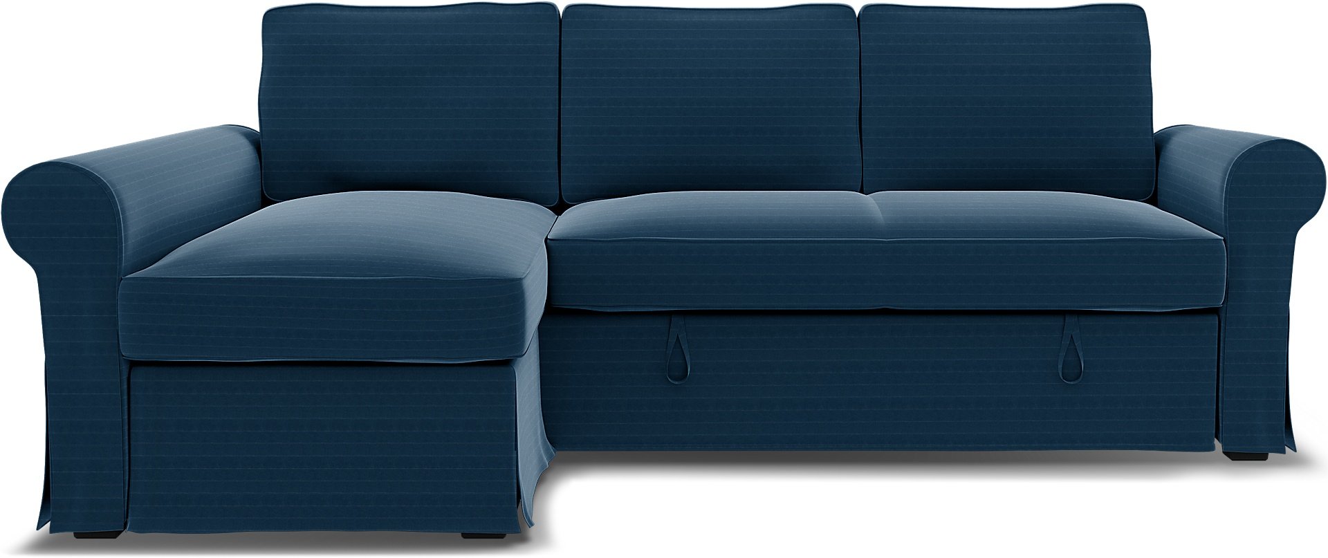 IKEA - Backabro Sofabed with Chaise Cover, Denim Blue, Velvet - Bemz