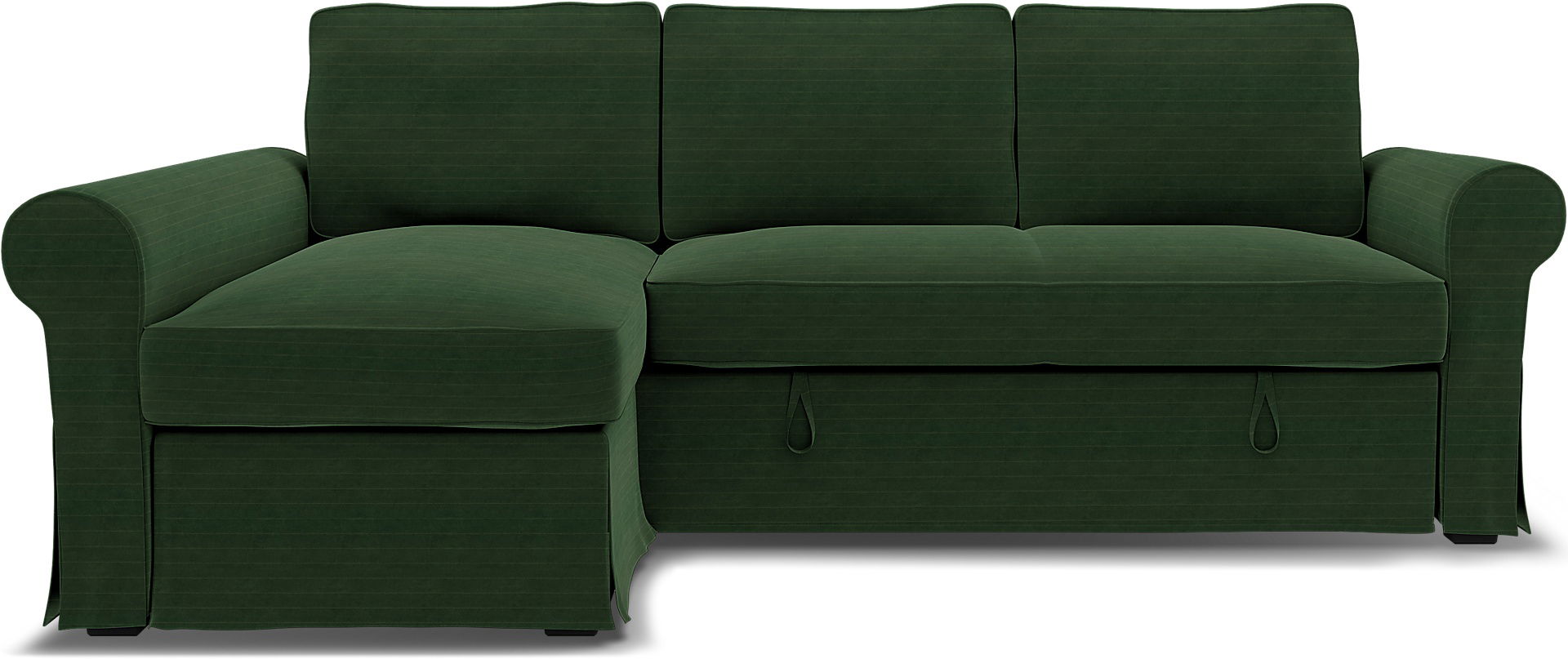 Bemz IKEA - Hoes voor slaapbank Backabro met chaise longue, Deep Green, DE NATURES’ PALETTE COLLECTION VAN 