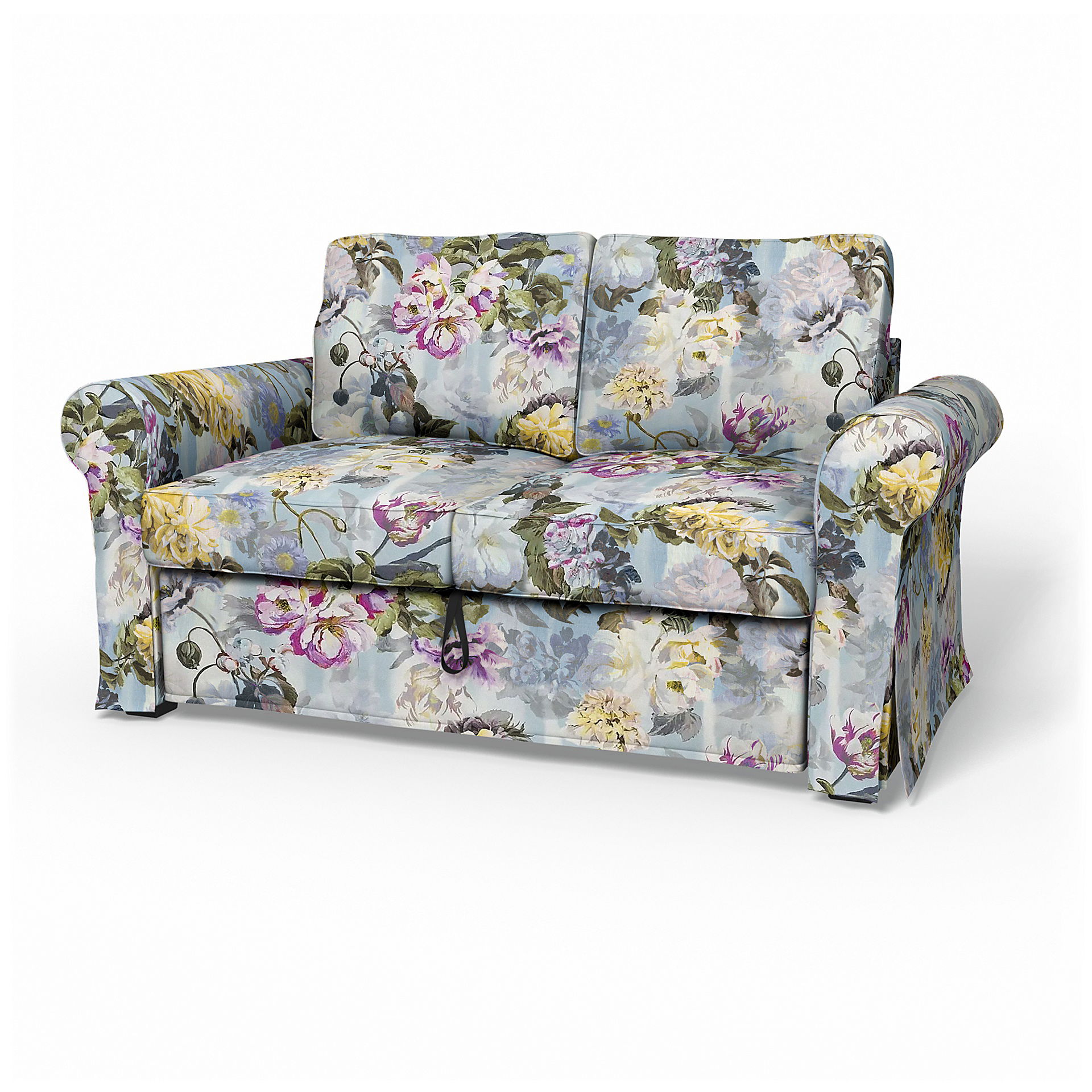 IKEA - Backabro 2 Seater Sofa Bed Cover, Sky, Linen - Bemz