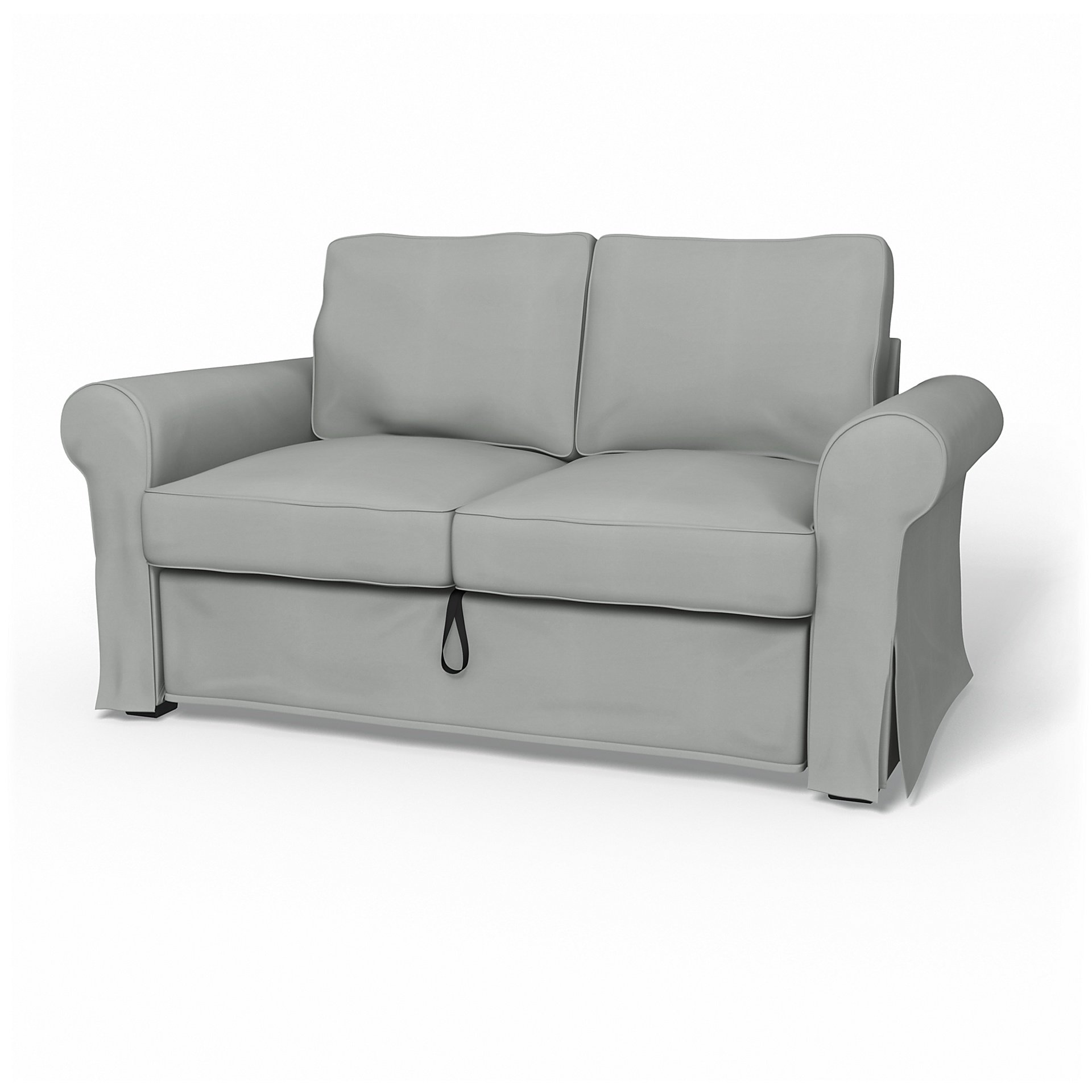 IKEA - Backabro 2 Seater Sofa Bed Cover, Silver Grey, Cotton - Bemz