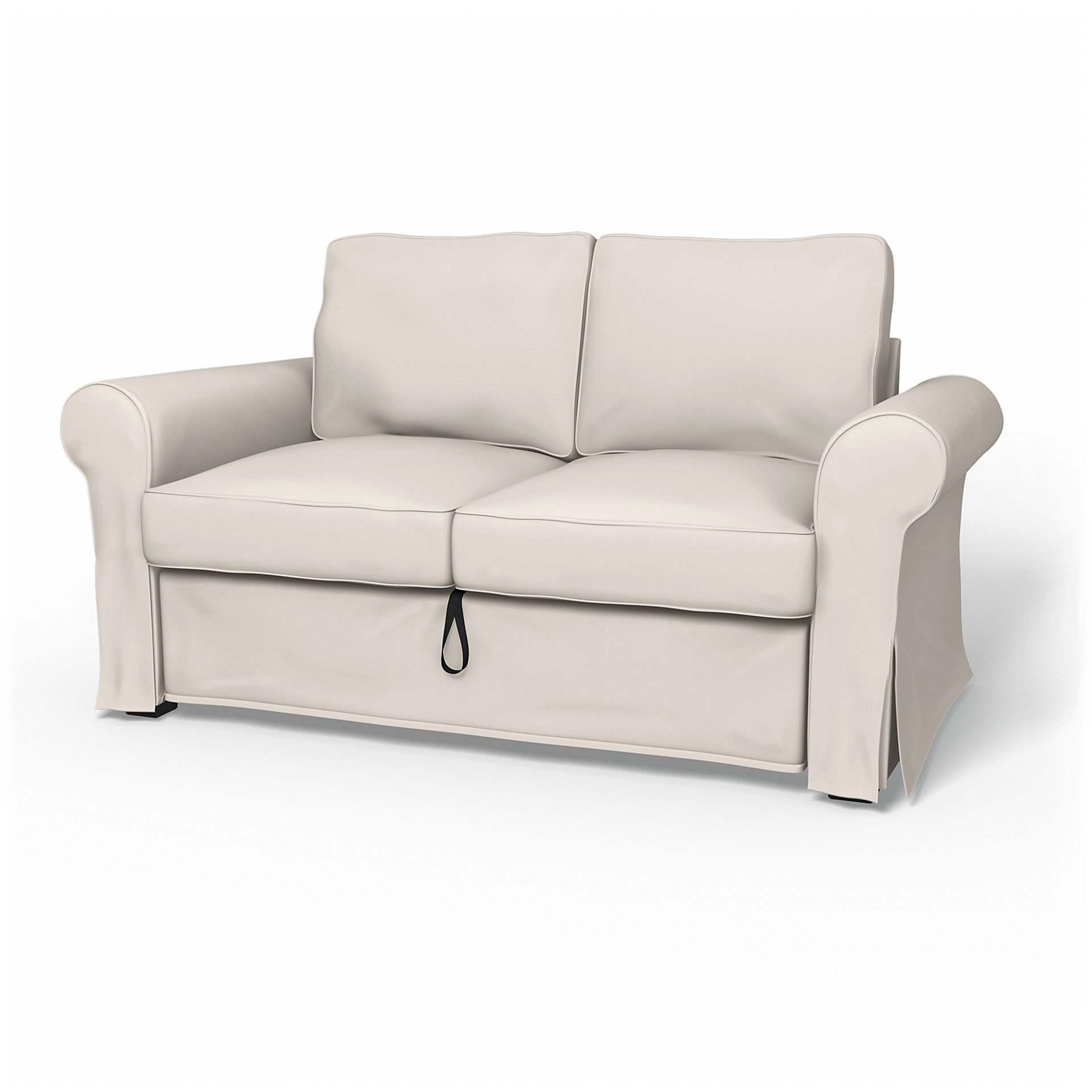 IKEA - Backabro 2 Seater Sofa Bed Cover, Soft White, Cotton - Bemz