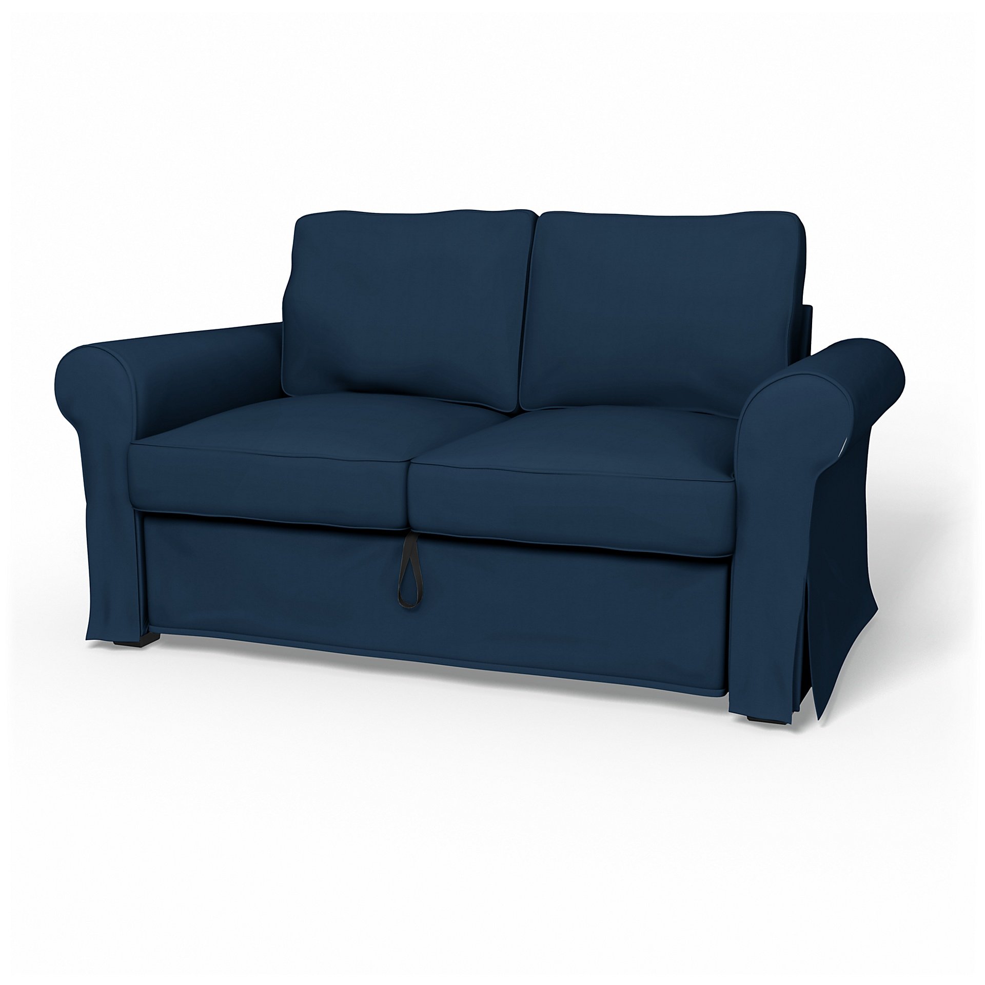 IKEA - Backabro 2 Seater Sofa Bed Cover, Deep Navy Blue, Cotton - Bemz