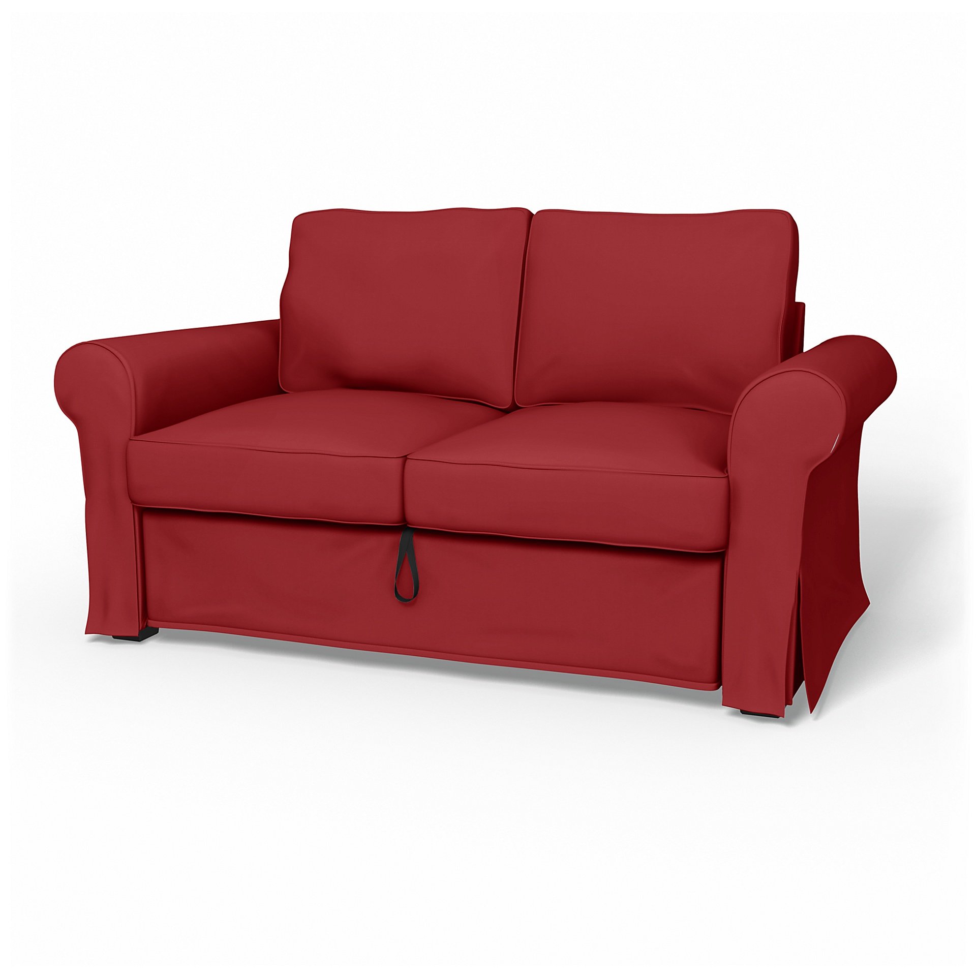 IKEA - Backabro 2 Seater Sofa Bed Cover, Scarlet Red, Cotton - Bemz