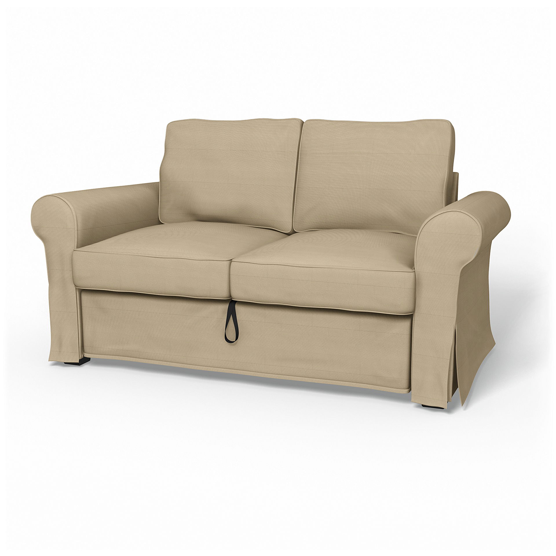 IKEA - Backabro 2 Seater Sofa Bed Cover, Oyster Grey, Corduroy - Bemz