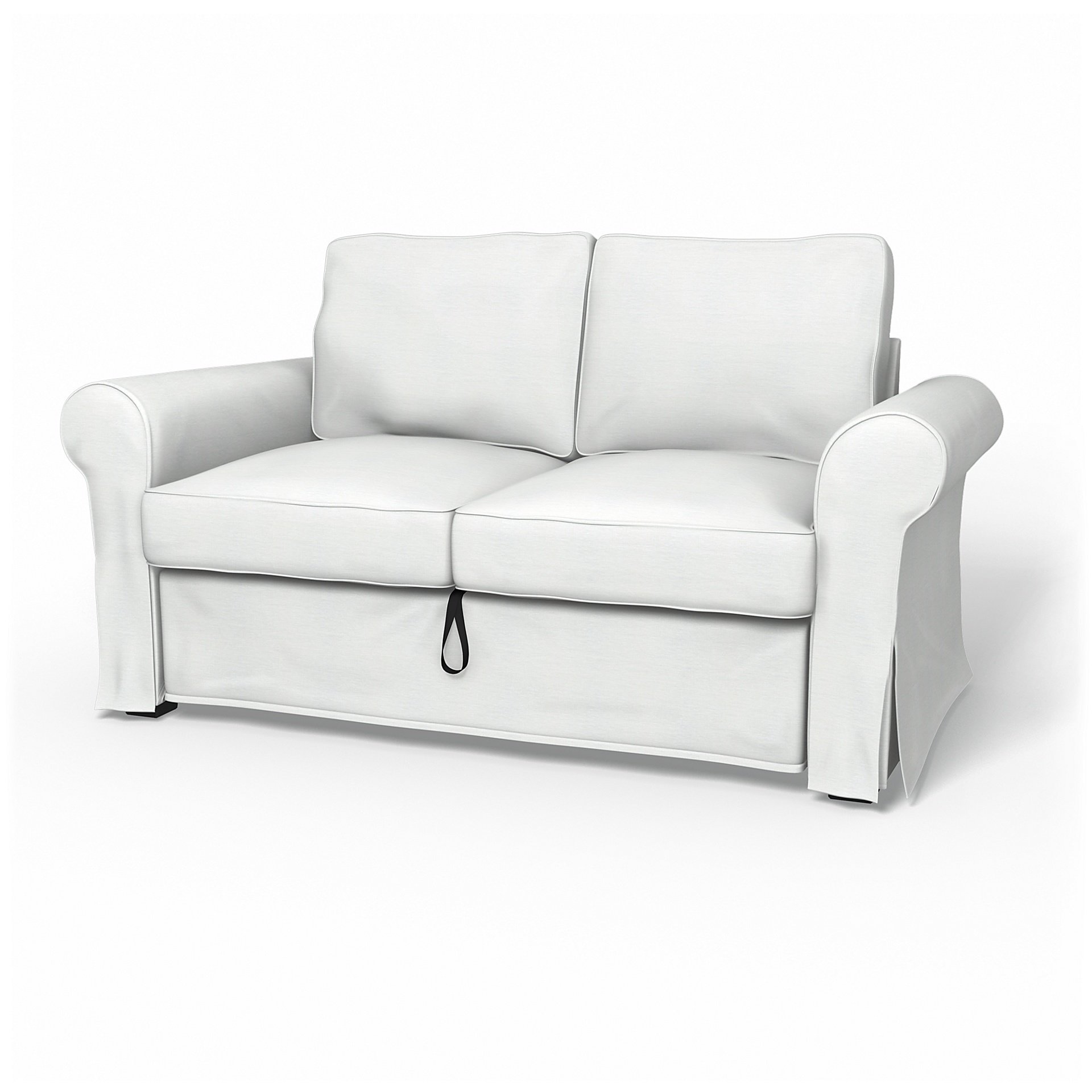 IKEA - Backabro 2 Seater Sofa Bed Cover, White, Linen - Bemz