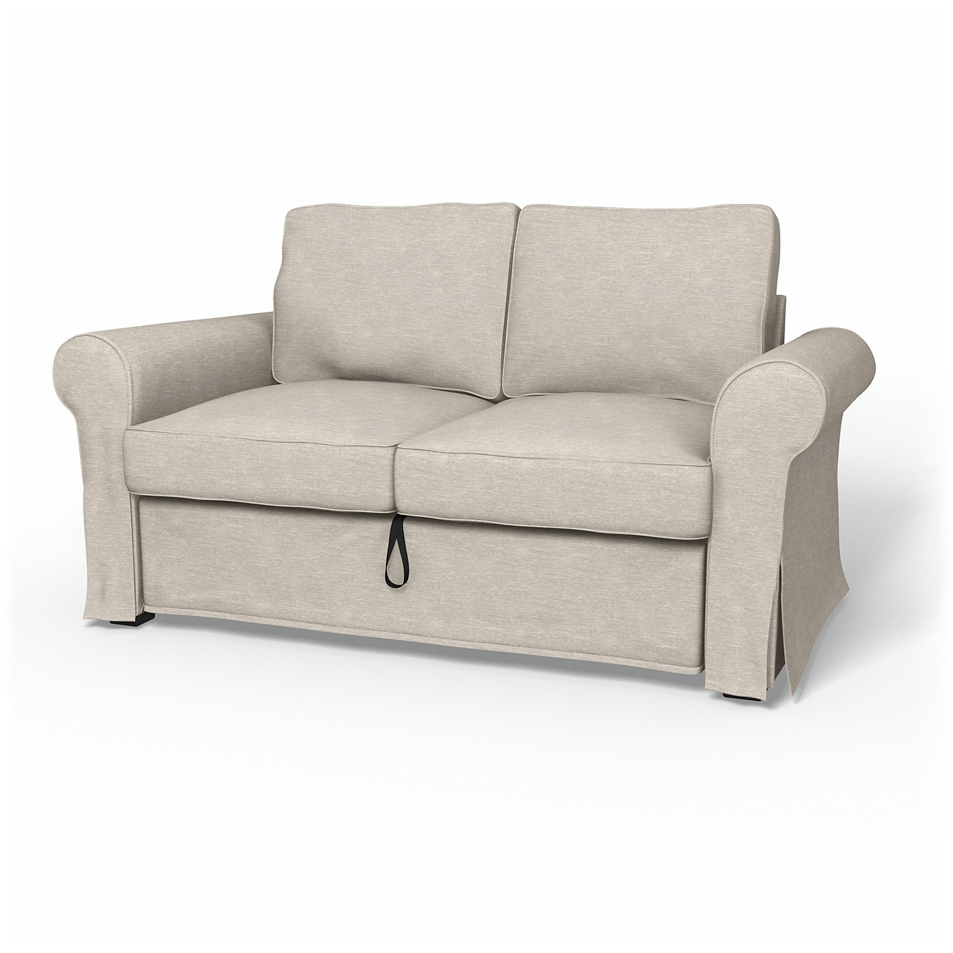 IKEA - Backabro 2 Seater Sofa Bed Cover, Natural White, Velvet - Bemz