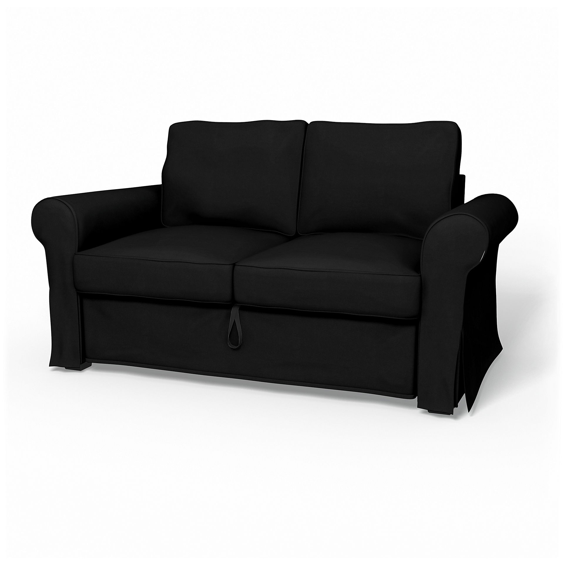 IKEA - Överdrag till Backabro 2-sitsbäddsoffa, Black, Sammet - Bemz