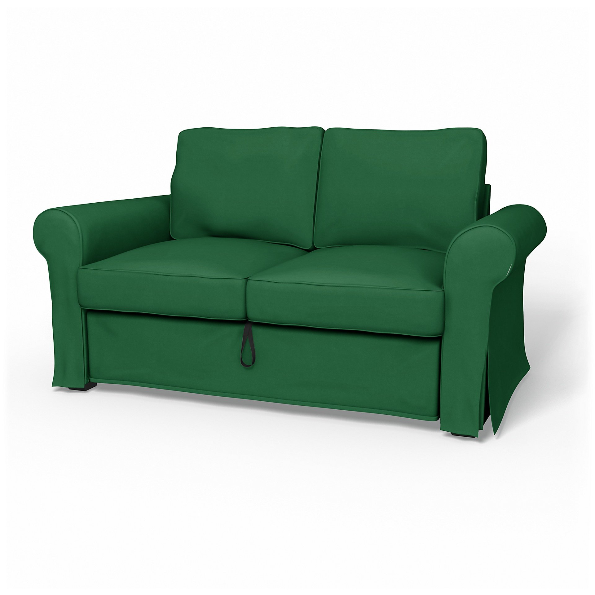 IKEA - Backabro 2 Seater Sofa Bed Cover, Abundant Green, Velvet - Bemz