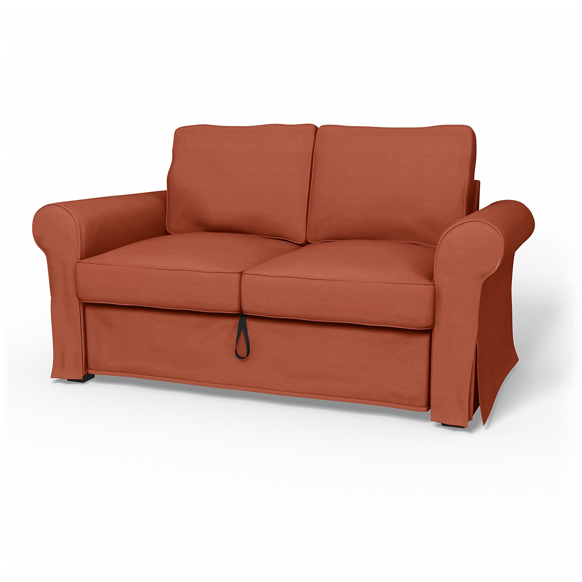 IKEA - Backabro 2 Seater Sofa Bed Cover, Burnt Orange, Linen - Bemz