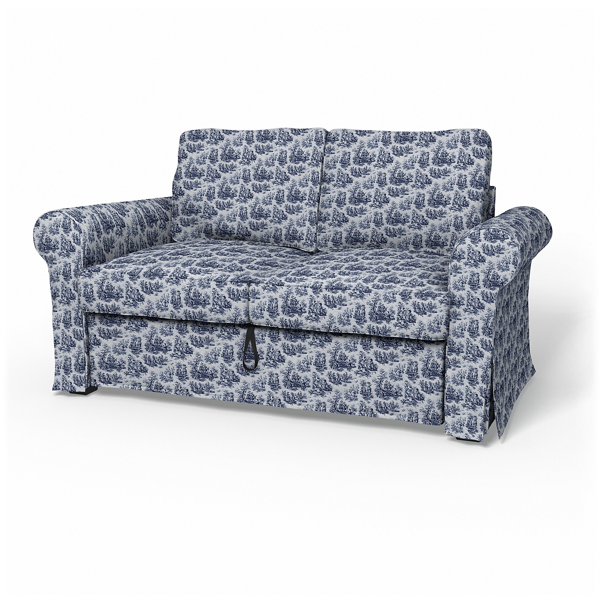 IKEA - Backabro 2 Seater Sofa Bed Cover, Dark Blue, Boucle & Texture - Bemz