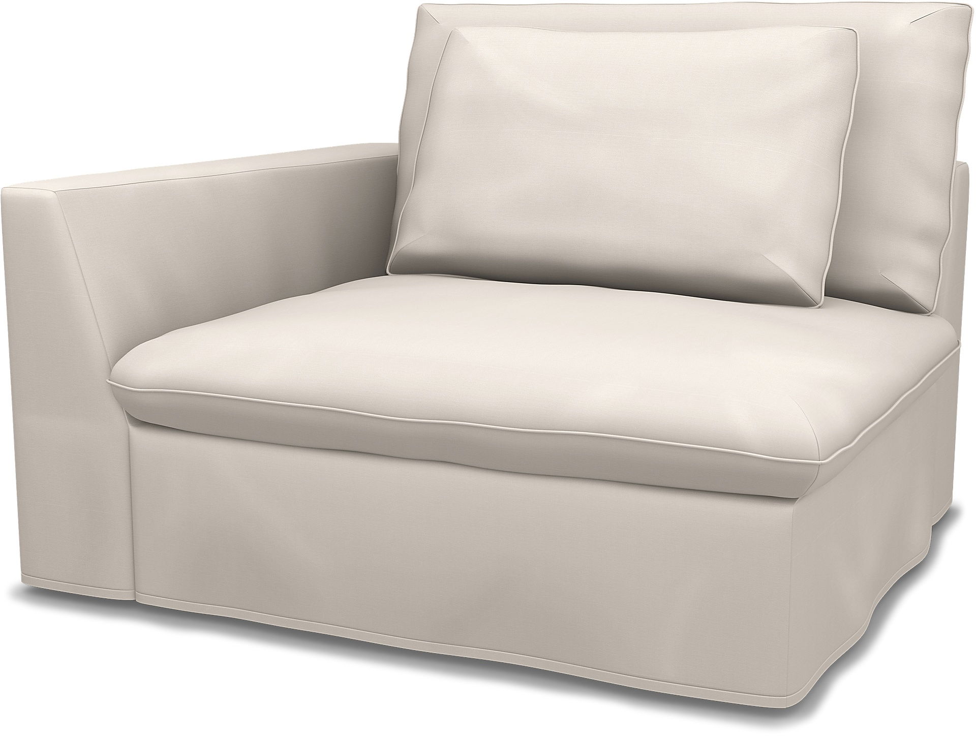 Överdrag till Mio Bellora 1-sits modul med armstöd till höger, Soft White, Bomull - Bemz