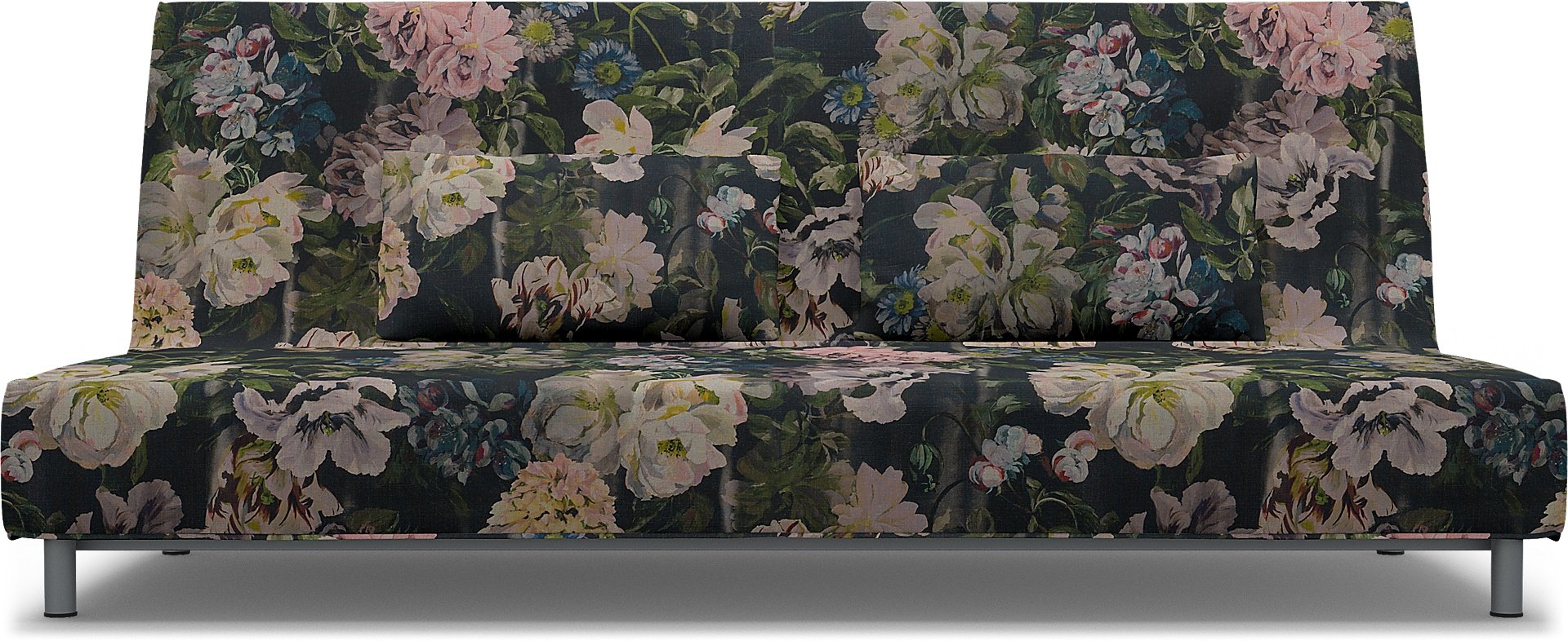 IKEA - Beddinge Sofa Bed Cover, Delft Flower - Graphite, Linen - Bemz