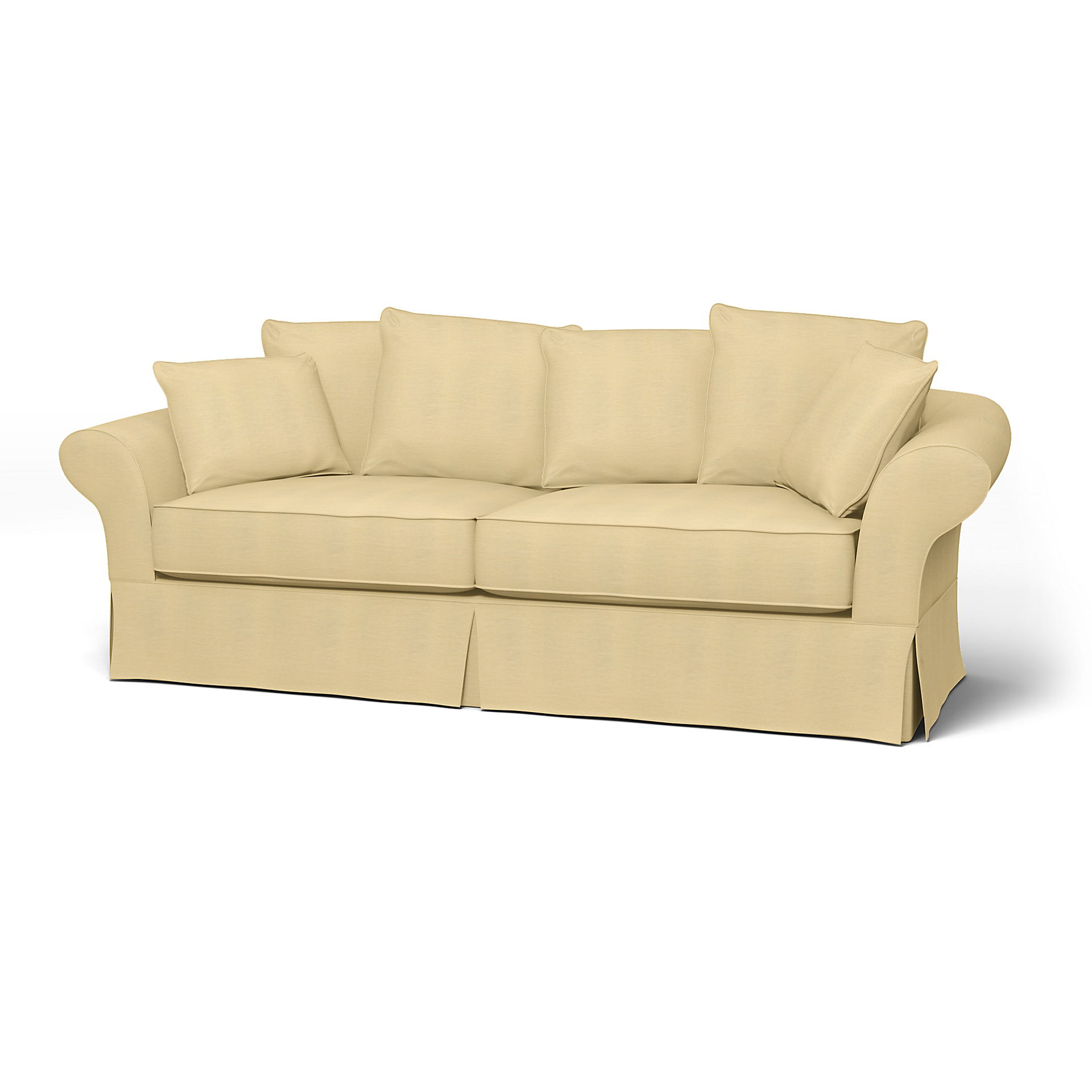 IKEA - Överdrag till Backamo 3-sitssoffa, Soft Yellow, Linne - Bemz