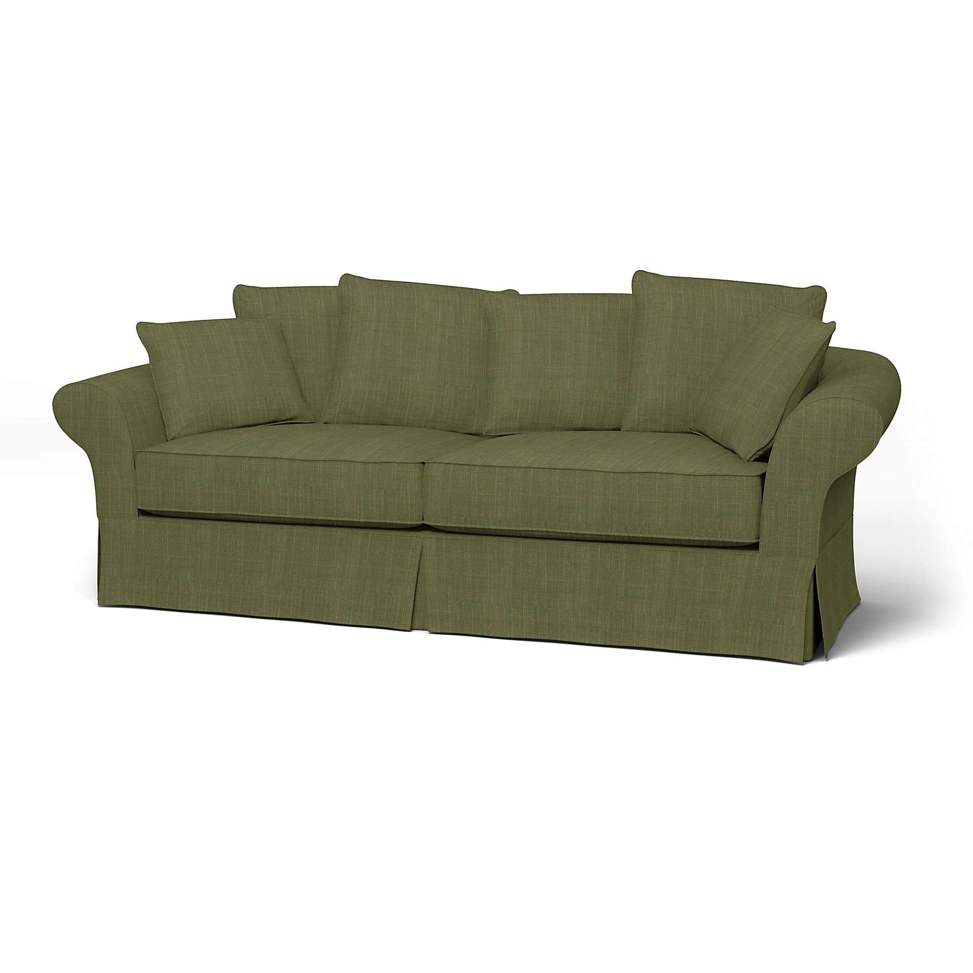 IKEA - Backamo 3 Seater Sofa Cover, Moss Green, Boucle & Texture - Bemz