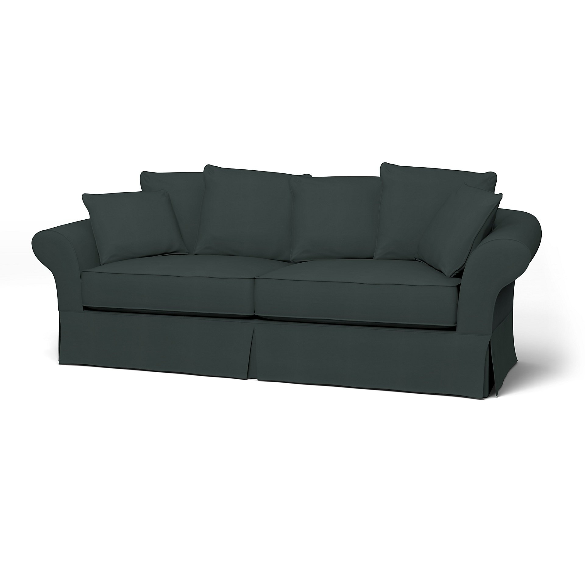 IKEA - Backamo 3 Seater Sofa Cover, Graphite Grey, Cotton - Bemz