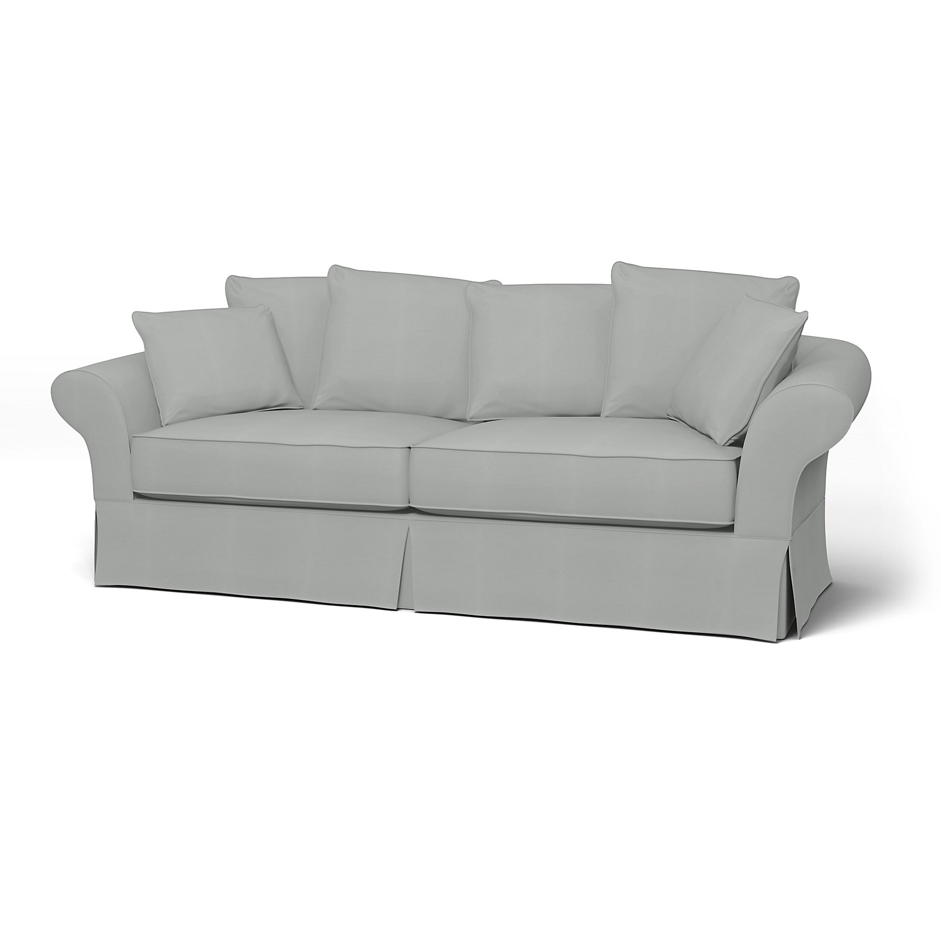 IKEA - Backamo 3 Seater Sofa Cover, Silver Grey, Cotton - Bemz