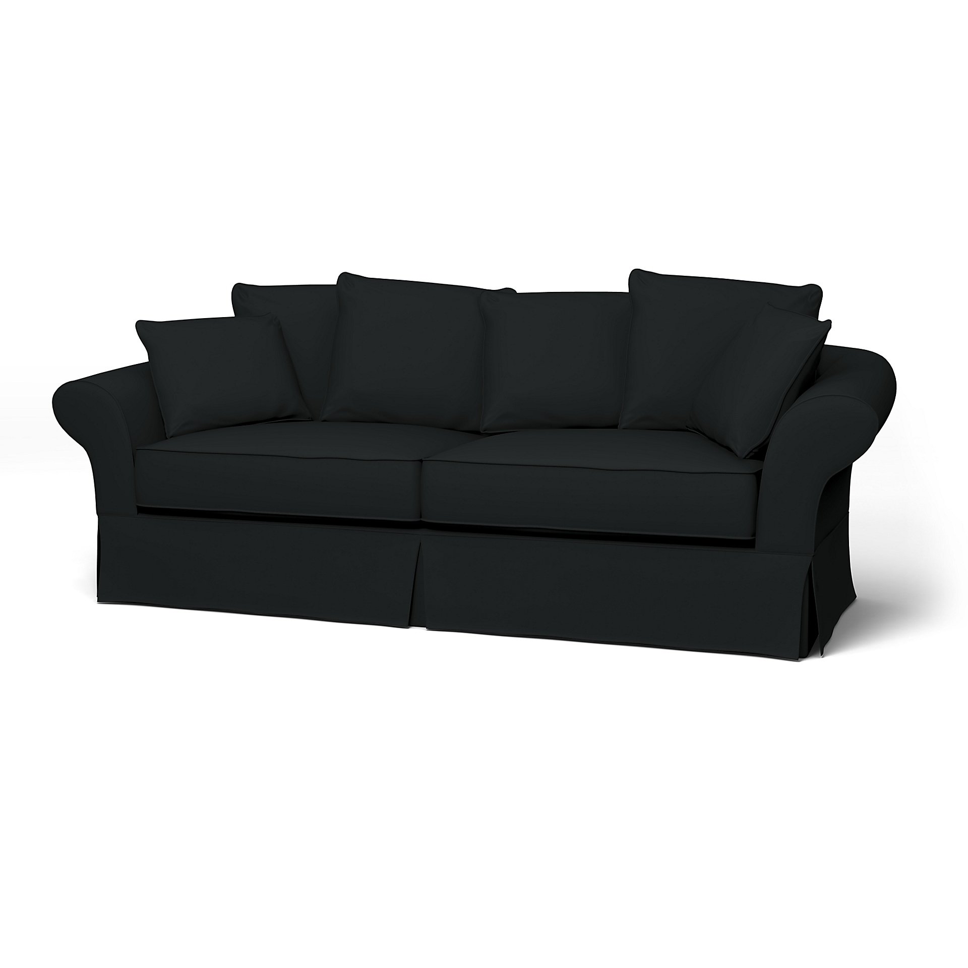 IKEA - Backamo 3 Seater Sofa Cover, Jet Black, Cotton - Bemz