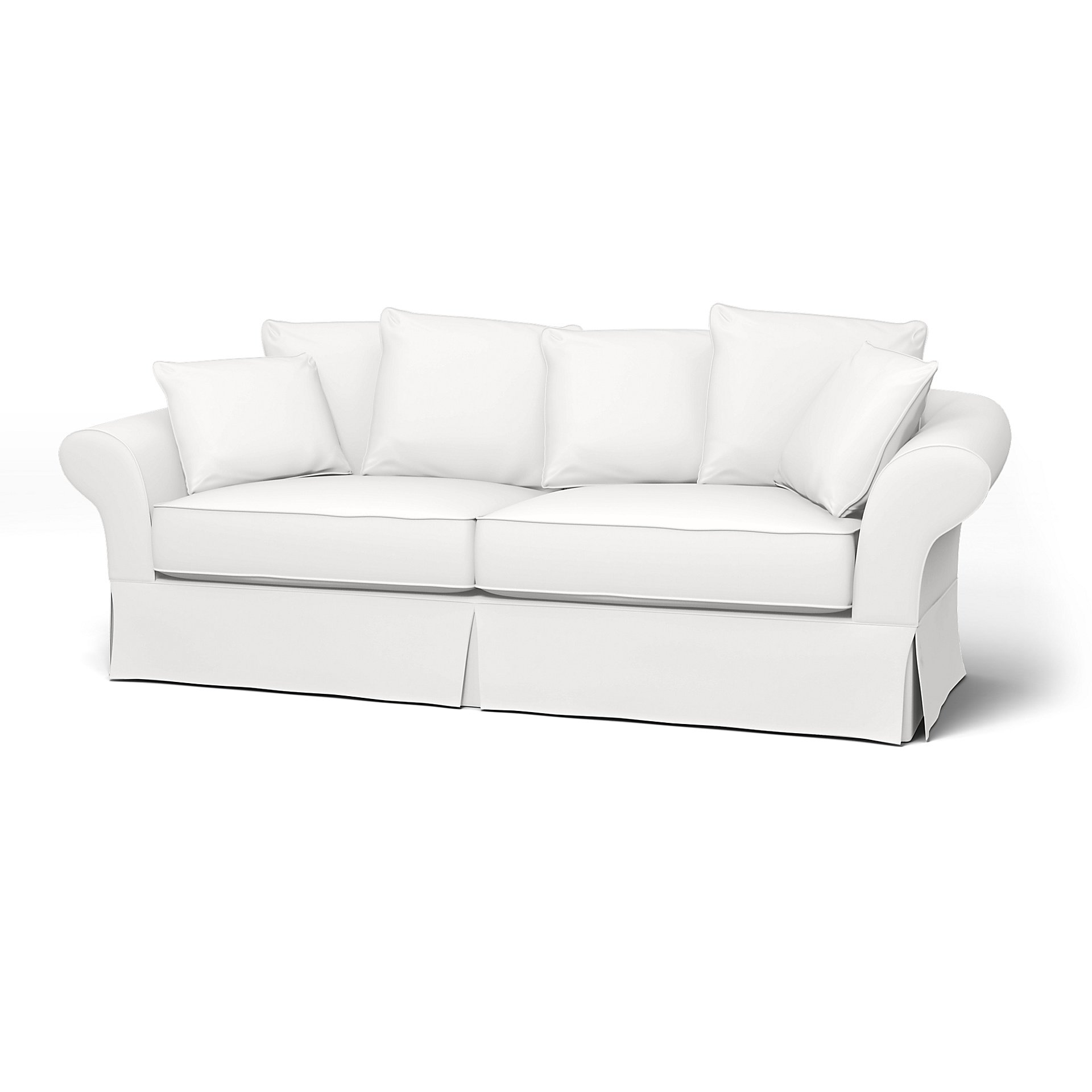 IKEA - Backamo 3 Seater Sofa Cover, Absolute White, Cotton - Bemz