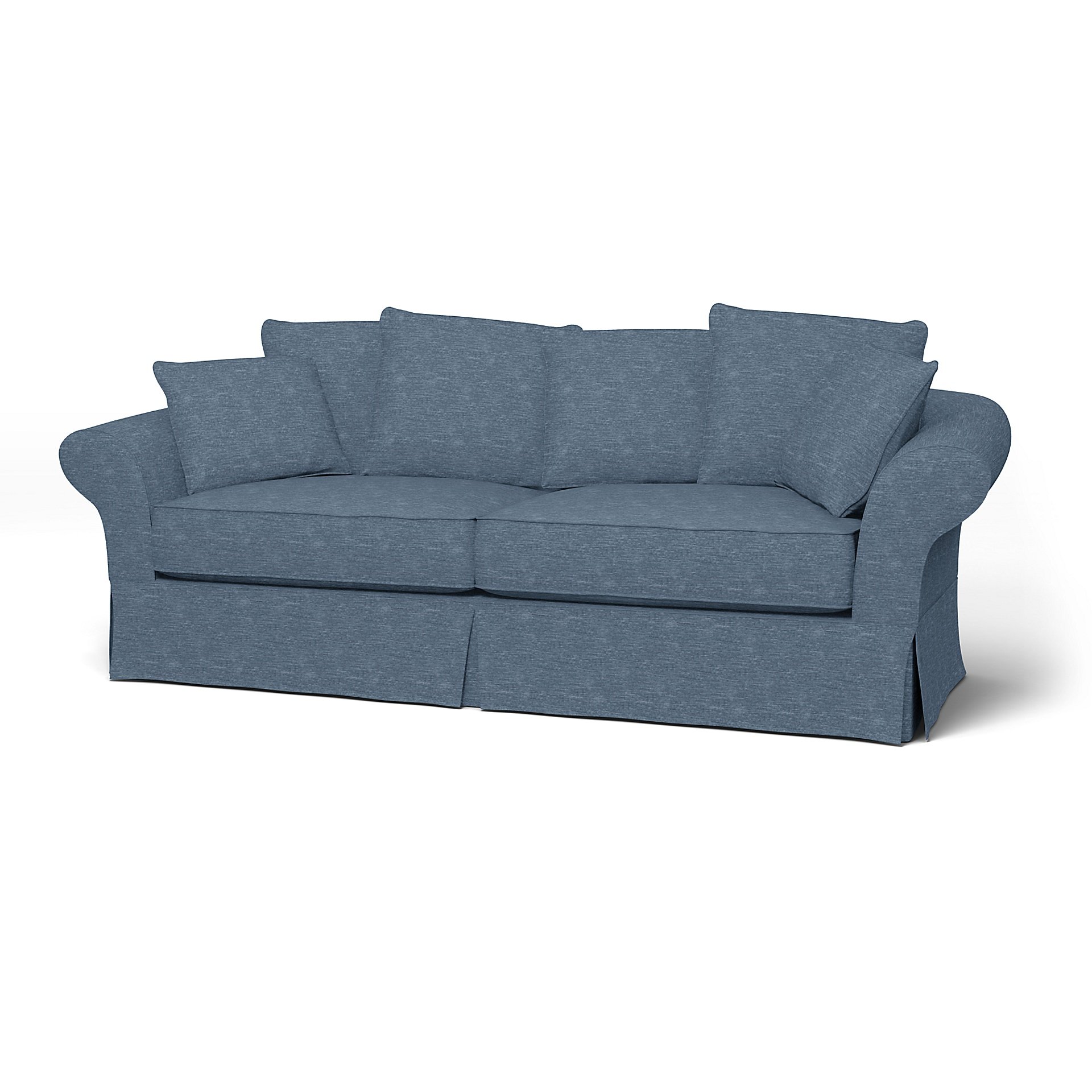 IKEA - Backamo 3 Seater Sofa Cover, Mineral Blue, Velvet - Bemz