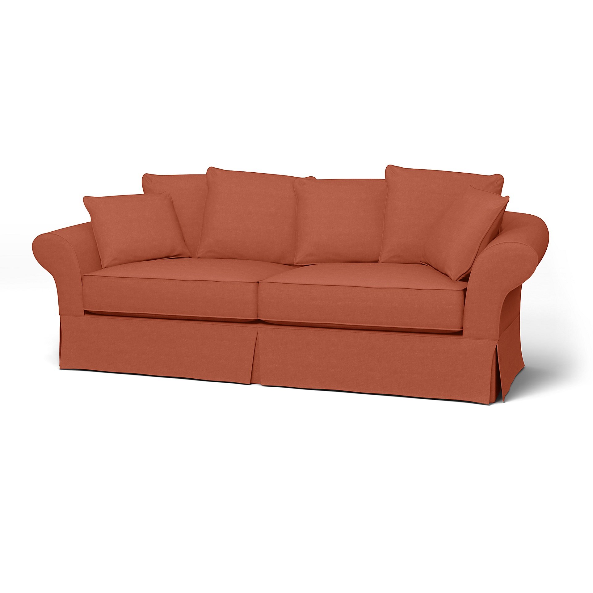 IKEA - Backamo 3 Seater Sofa Cover, Burnt Orange, Linen - Bemz