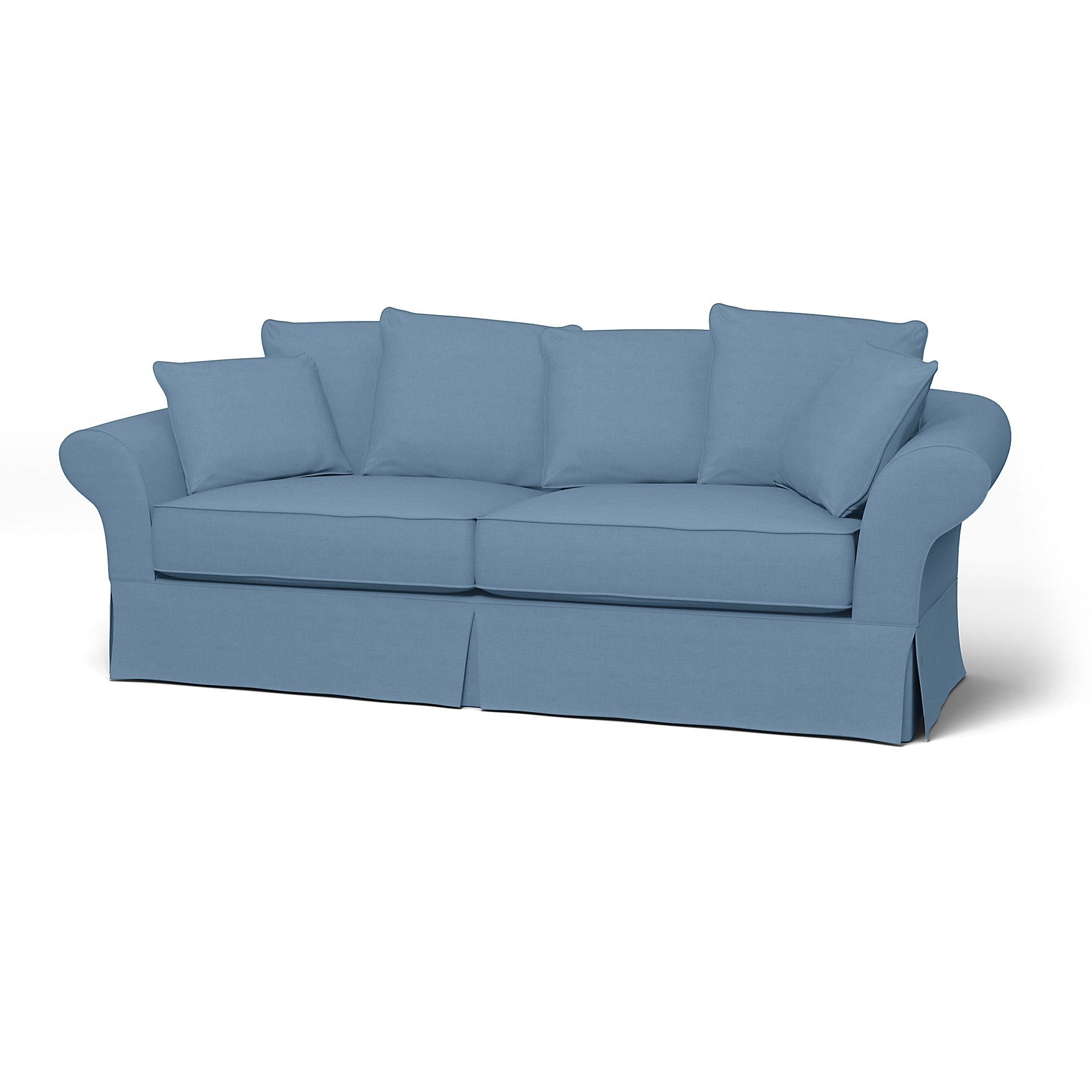 IKEA - Backamo 3 Seater Sofa Cover, Vintage Blue, Linen - Bemz