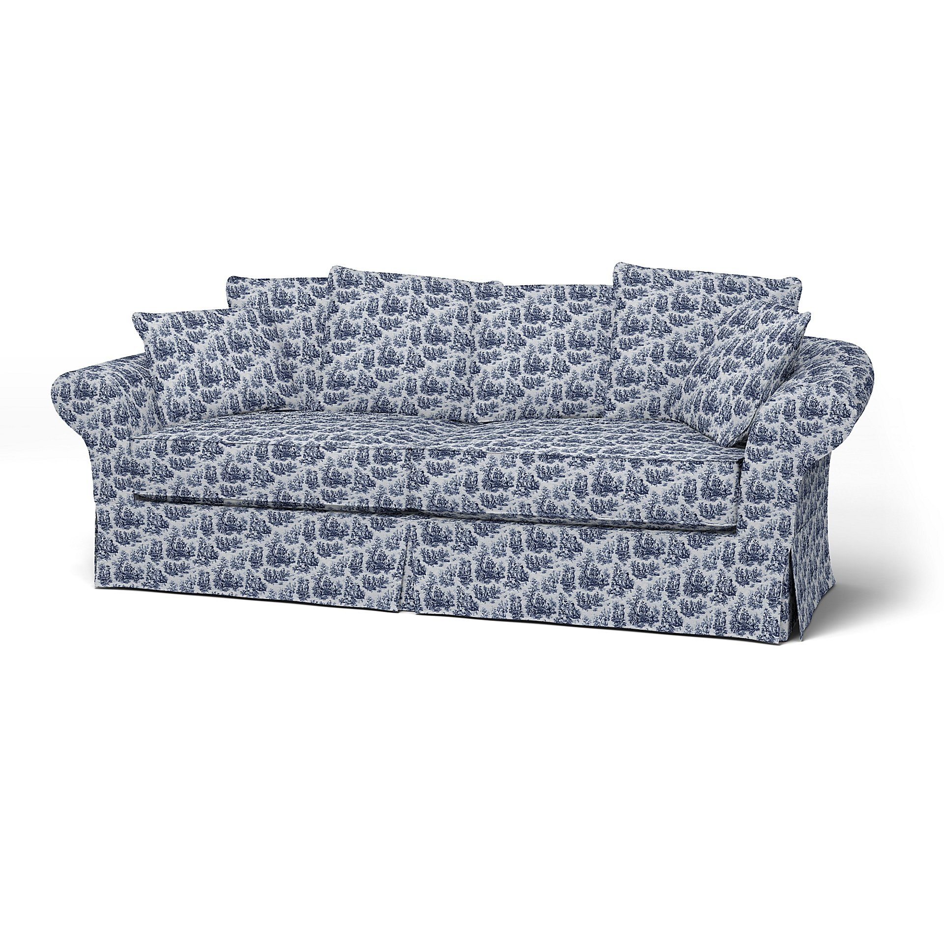 IKEA - Backamo 3 Seater Sofa Cover, Dark Blue, Boucle & Texture - Bemz