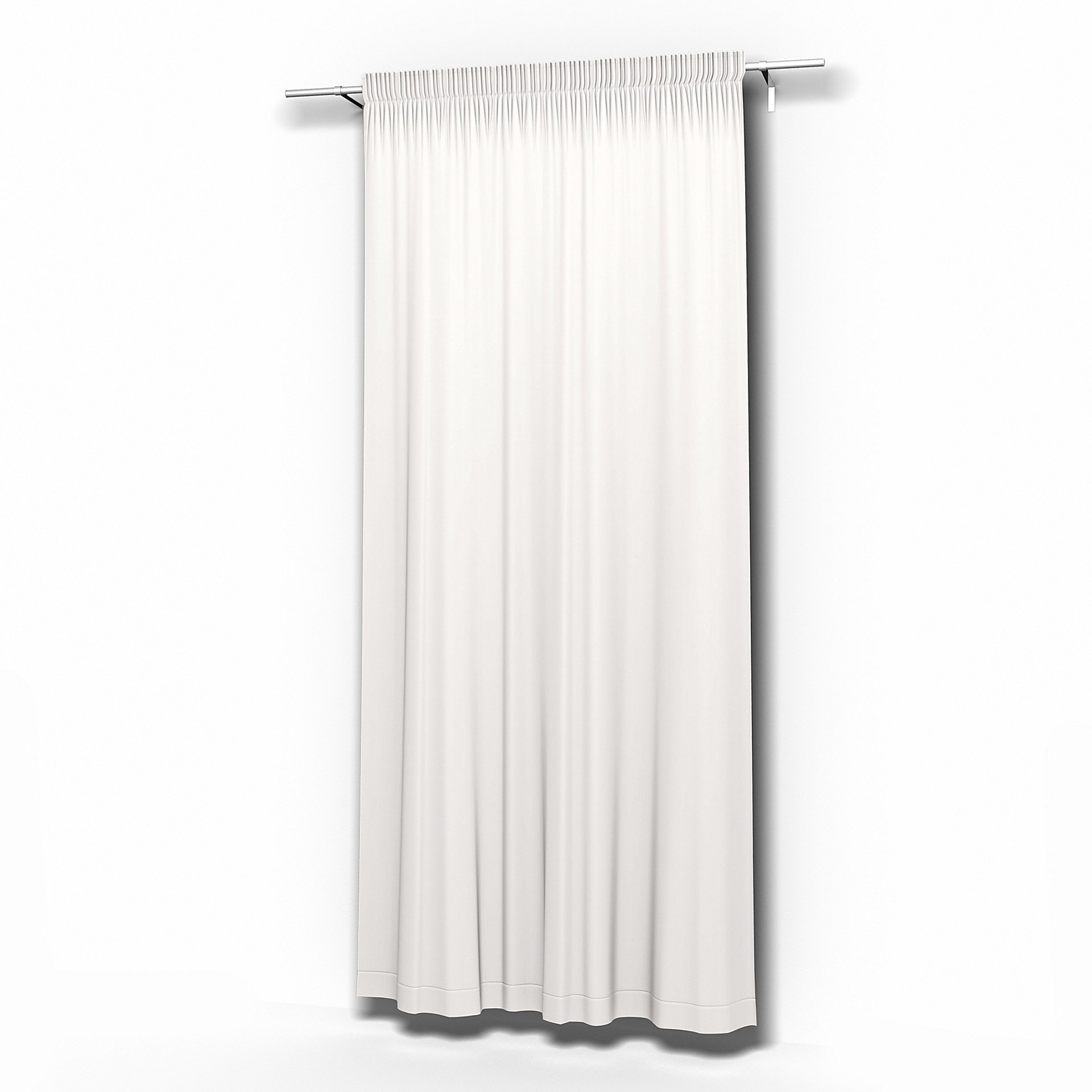 Single Curtain Panel , Soft White, Linen - Bemz