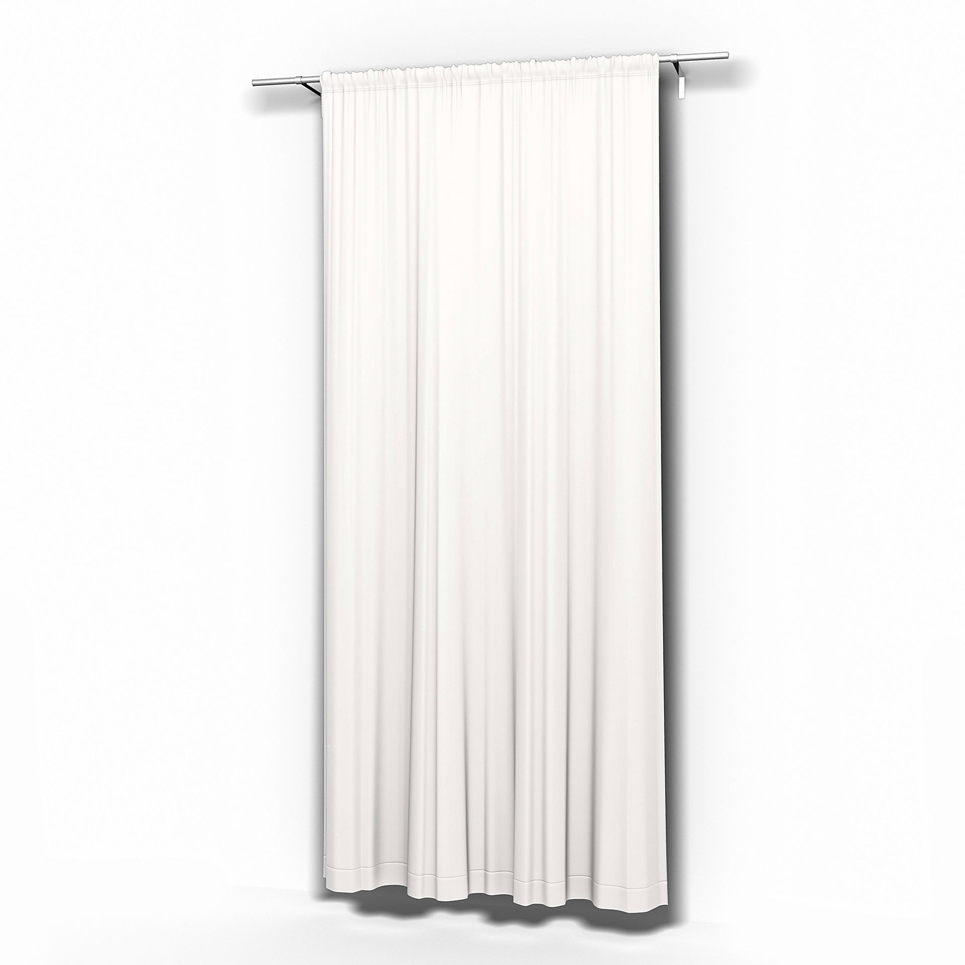 Single Curtain Panel, Soft White, Linen - Bemz